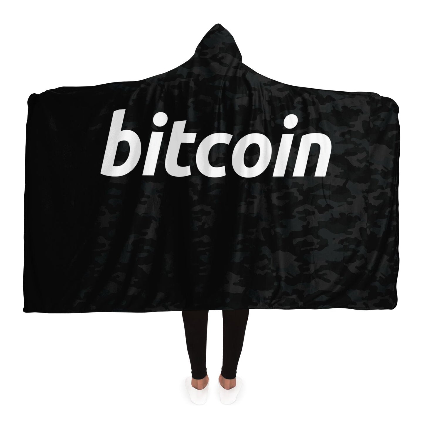 Bitcoin Dark Camo Hooded Blanket In N Out Crypto