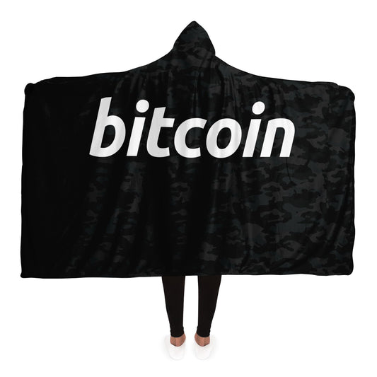 Bitcoin Dark Camo Hooded Blanket In N Out Crypto