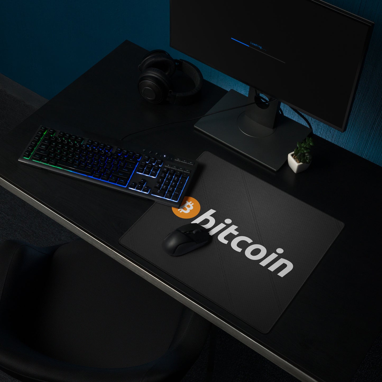 Bitcoin Logo Pelle Gaming Pad