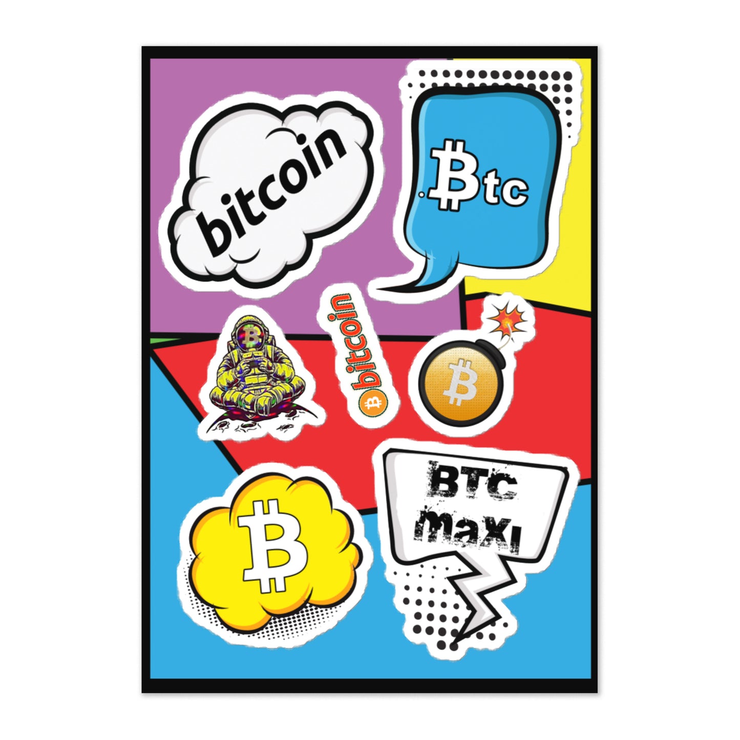 Bitcoin Pop Sticker Sheet printful