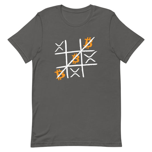 Bitcoin vs XRP Tic Tac Toe | Shirts & Tops | bitcoin-vs-xrp-tic-tac-toe-tee | printful