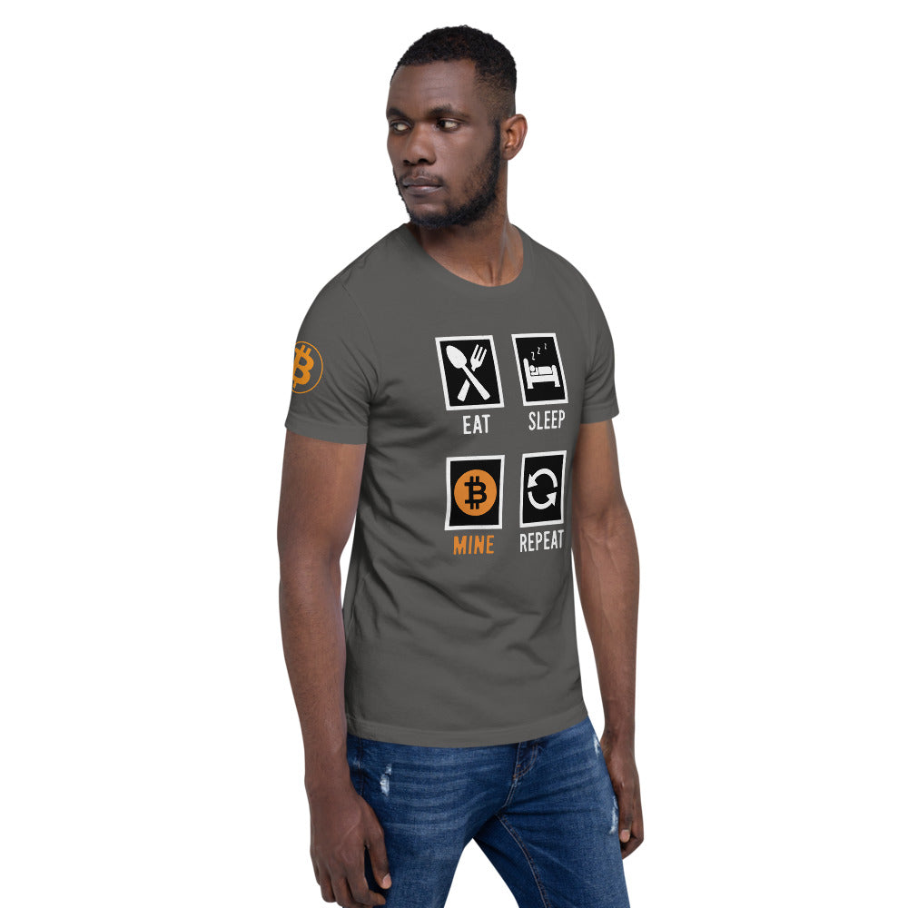 Bitcoin Eat Sleep Mine Repeat | Shirts & Tops | bitcoin-eat-sleep-mine-repeat-tee | printful
