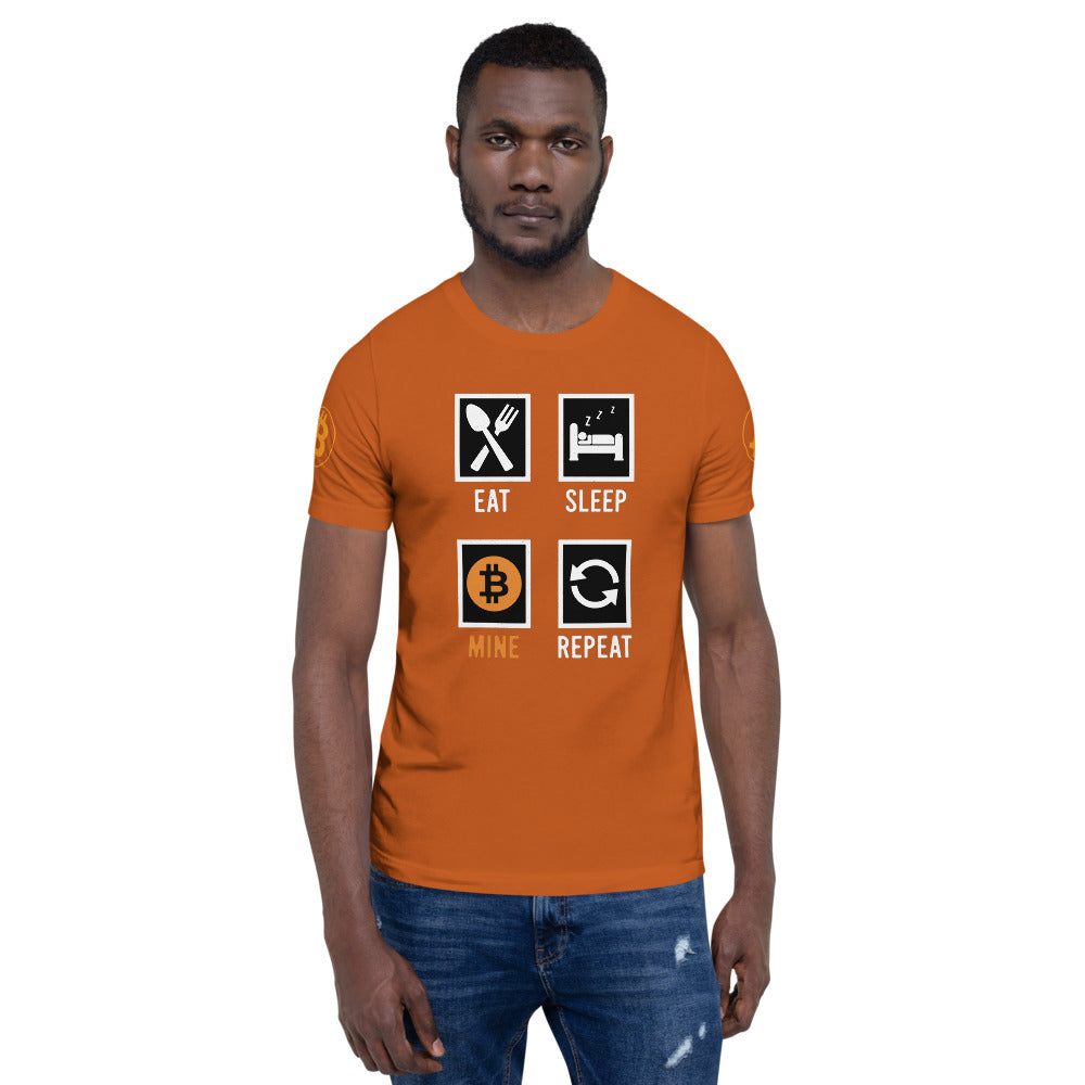 Bitcoin Eat Sleep Mine Repeat | Shirts & Tops | bitcoin-eat-sleep-mine-repeat-tee | printful