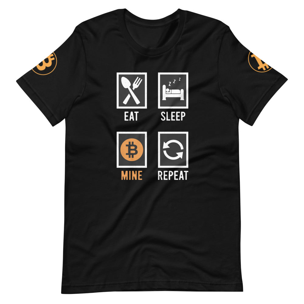Bitcoin Eat Sleep Mine Repeat | Shirts & Tops | bitcoin-eat-sleep-mine-repeat-tee | printful
