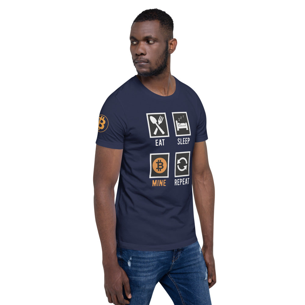 Bitcoin Eat Sleep Mine Repeat | Shirts & Tops | bitcoin-eat-sleep-mine-repeat-tee | printful