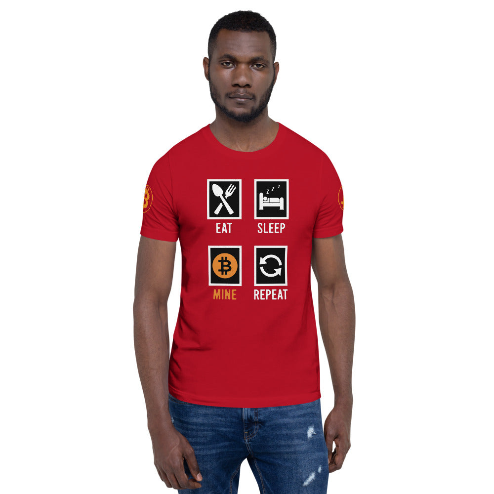 Bitcoin Eat Sleep Mine Repeat | Shirts & Tops | bitcoin-eat-sleep-mine-repeat-tee | printful