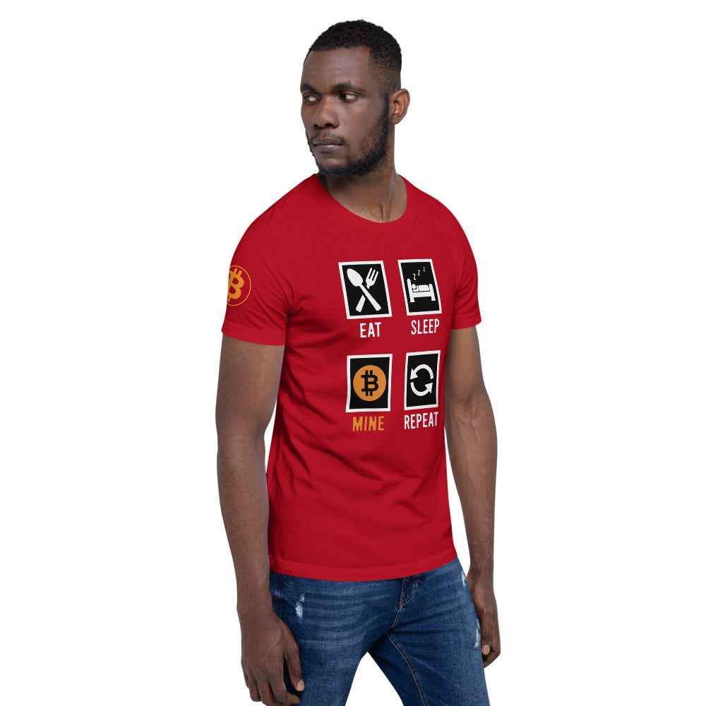 Bitcoin Eat Sleep Mine Repeat | Shirts & Tops | bitcoin-eat-sleep-mine-repeat-tee | printful