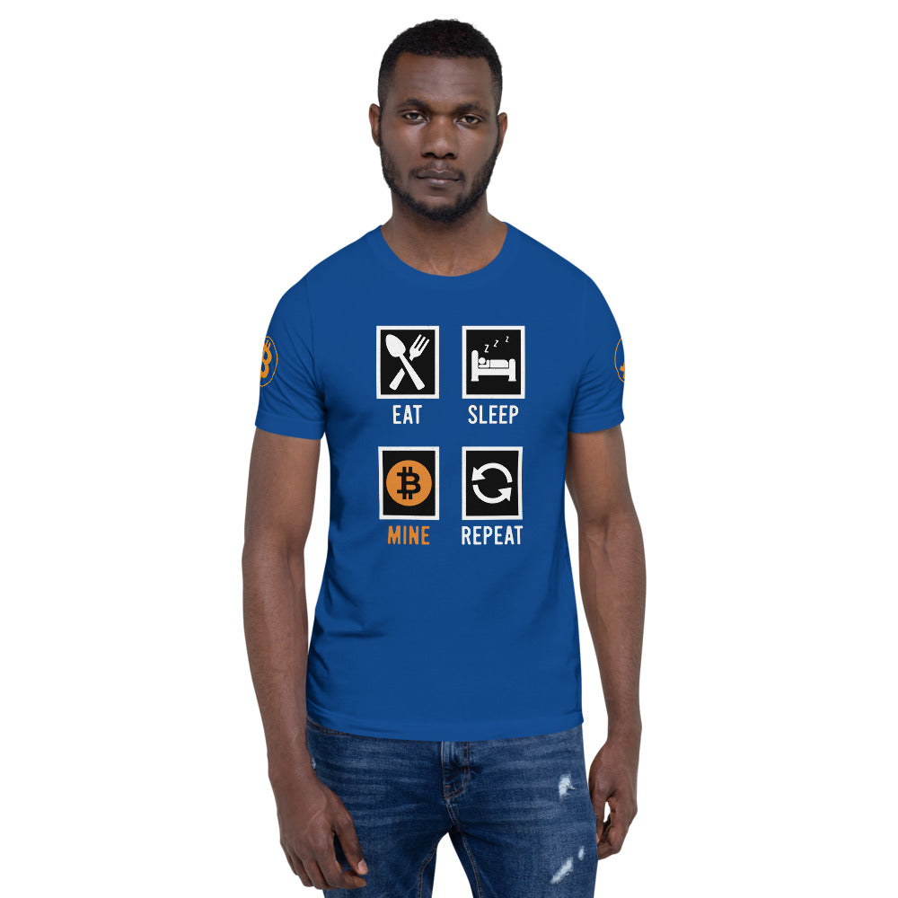 Bitcoin Eat Sleep Mine Repeat | Shirts & Tops | bitcoin-eat-sleep-mine-repeat-tee | printful