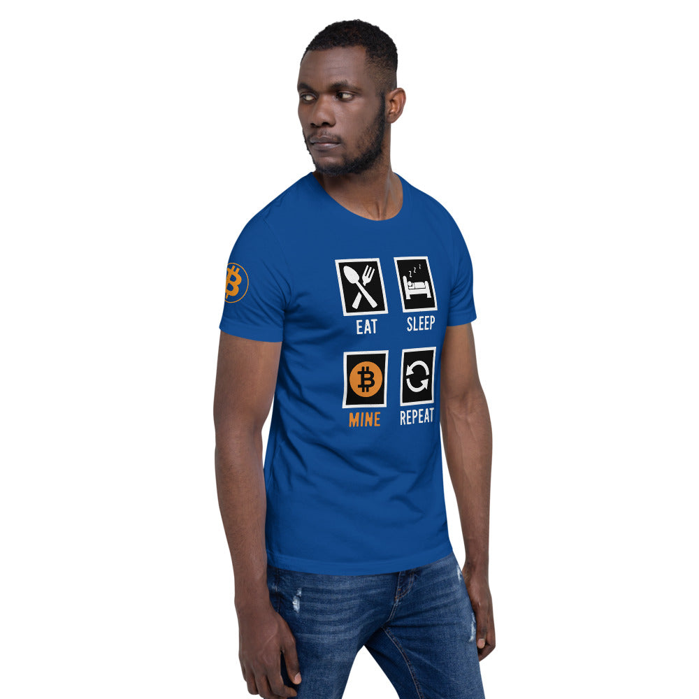 Bitcoin Eat Sleep Mine Repeat | Shirts & Tops | bitcoin-eat-sleep-mine-repeat-tee | printful