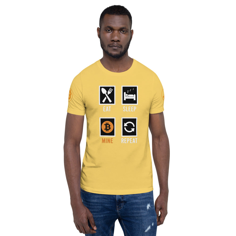 Bitcoin Eat Sleep Mine Repeat | Shirts & Tops | bitcoin-eat-sleep-mine-repeat-tee | printful