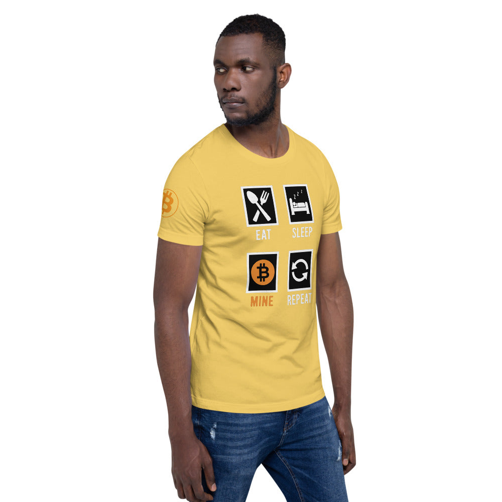 Bitcoin Eat Sleep Mine Repeat | Shirts & Tops | bitcoin-eat-sleep-mine-repeat-tee | printful