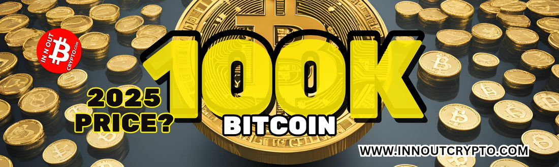A dynamic image featuring the iconic Bitcoin logo subtly in the background, with the bold text '100K' front and center, celebrating Bitcoin's historic achievement of reaching a $100,000 valuation.