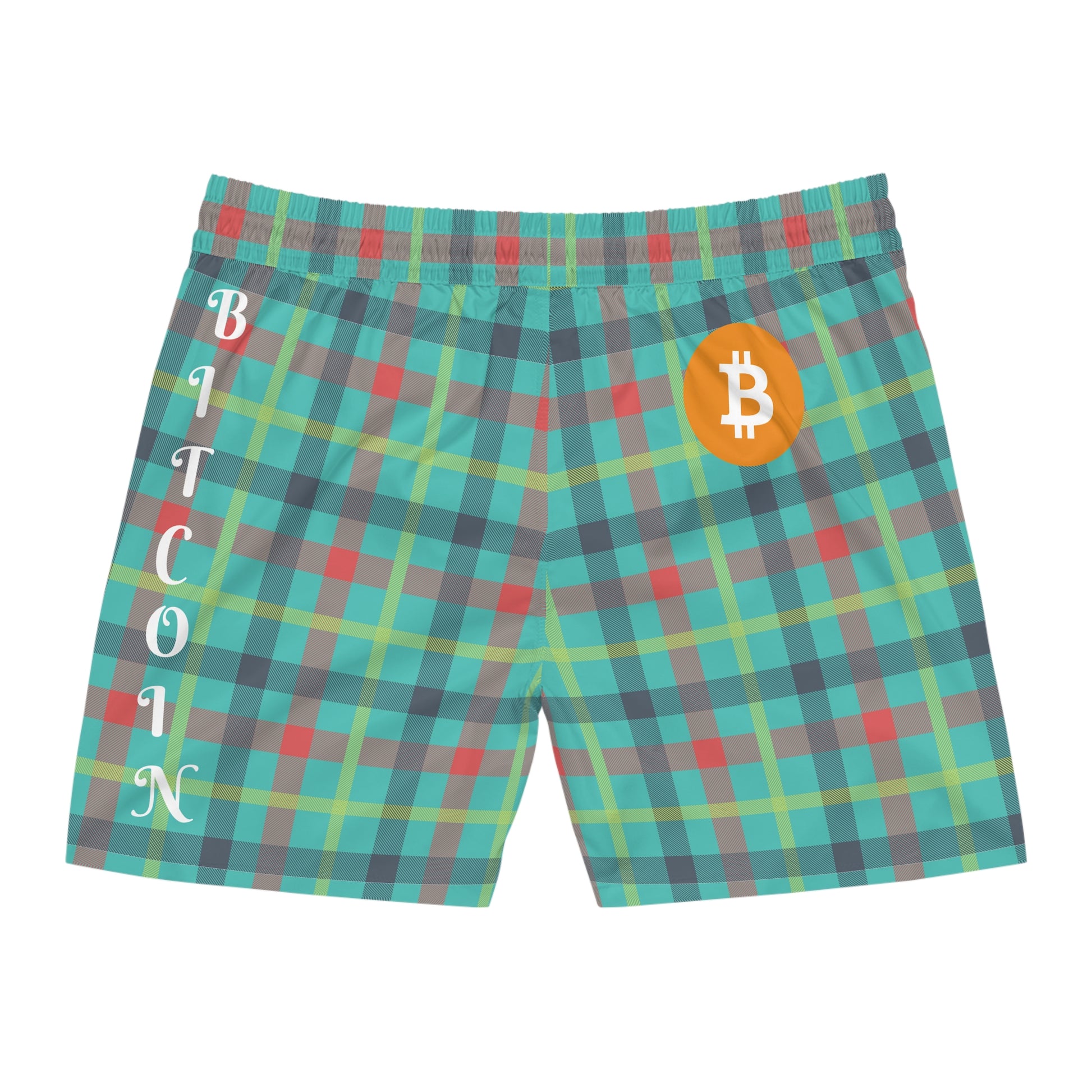 Bitcoin Tartan Ocean Swim Trunk In N Out Crypto