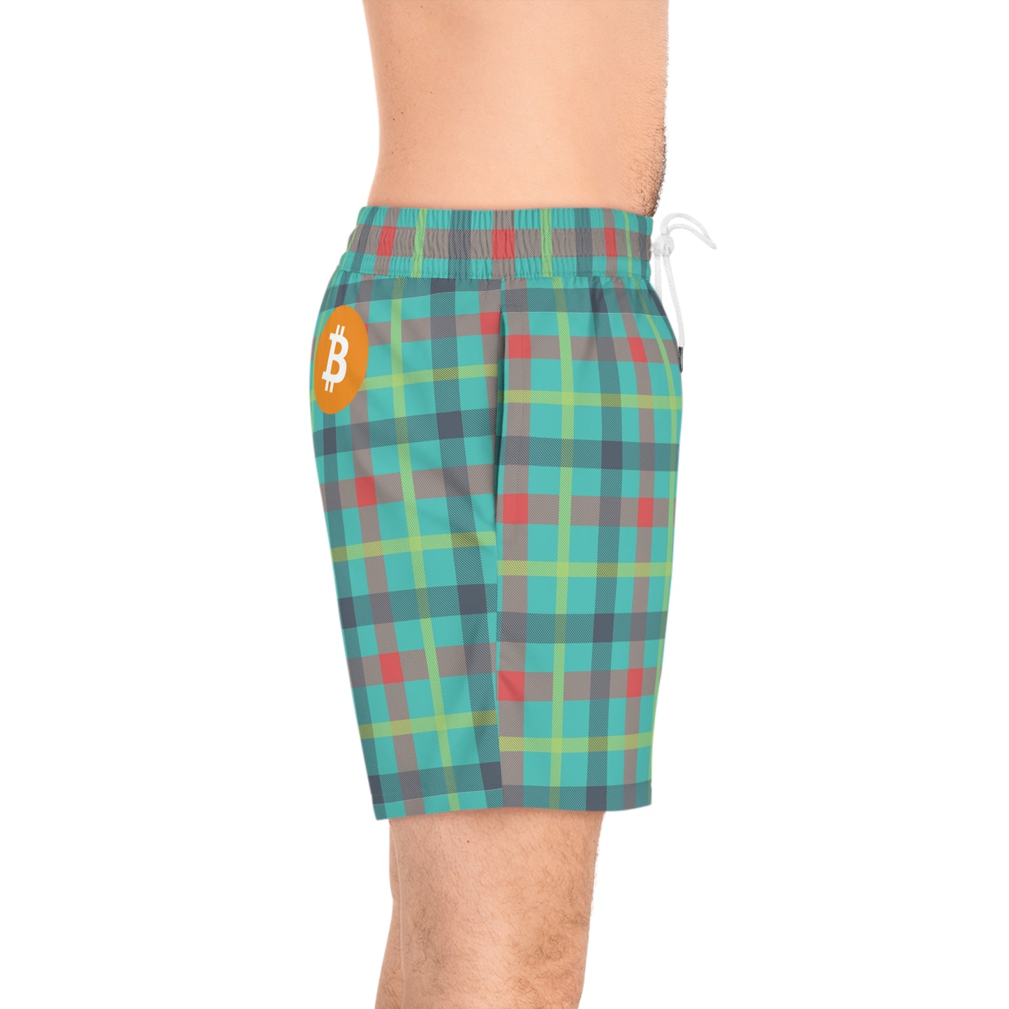 Bitcoin Tartan Ocean Swim Trunk In N Out Crypto