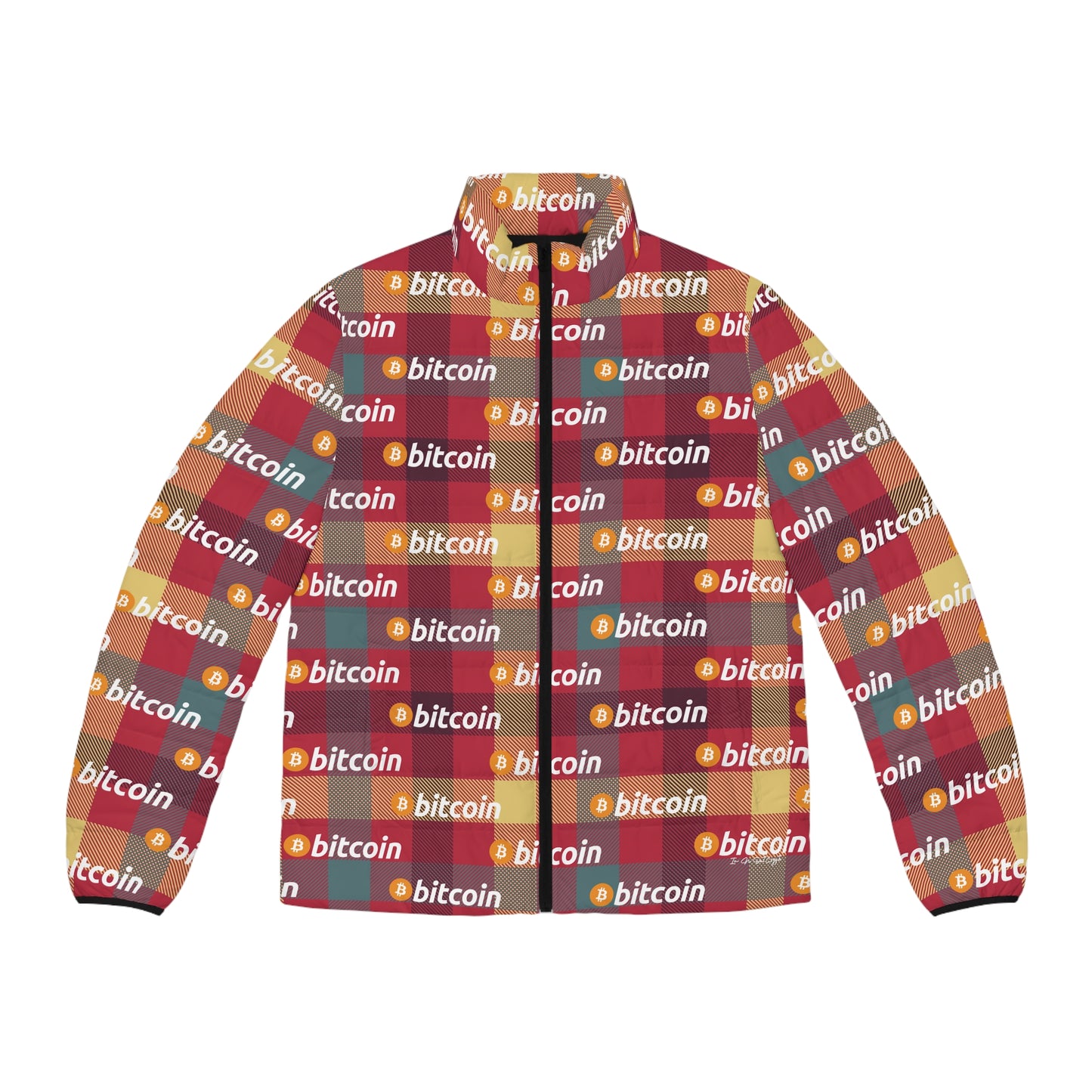 Bitcoin Tartan London Puffer Jacket InNOutCrypto