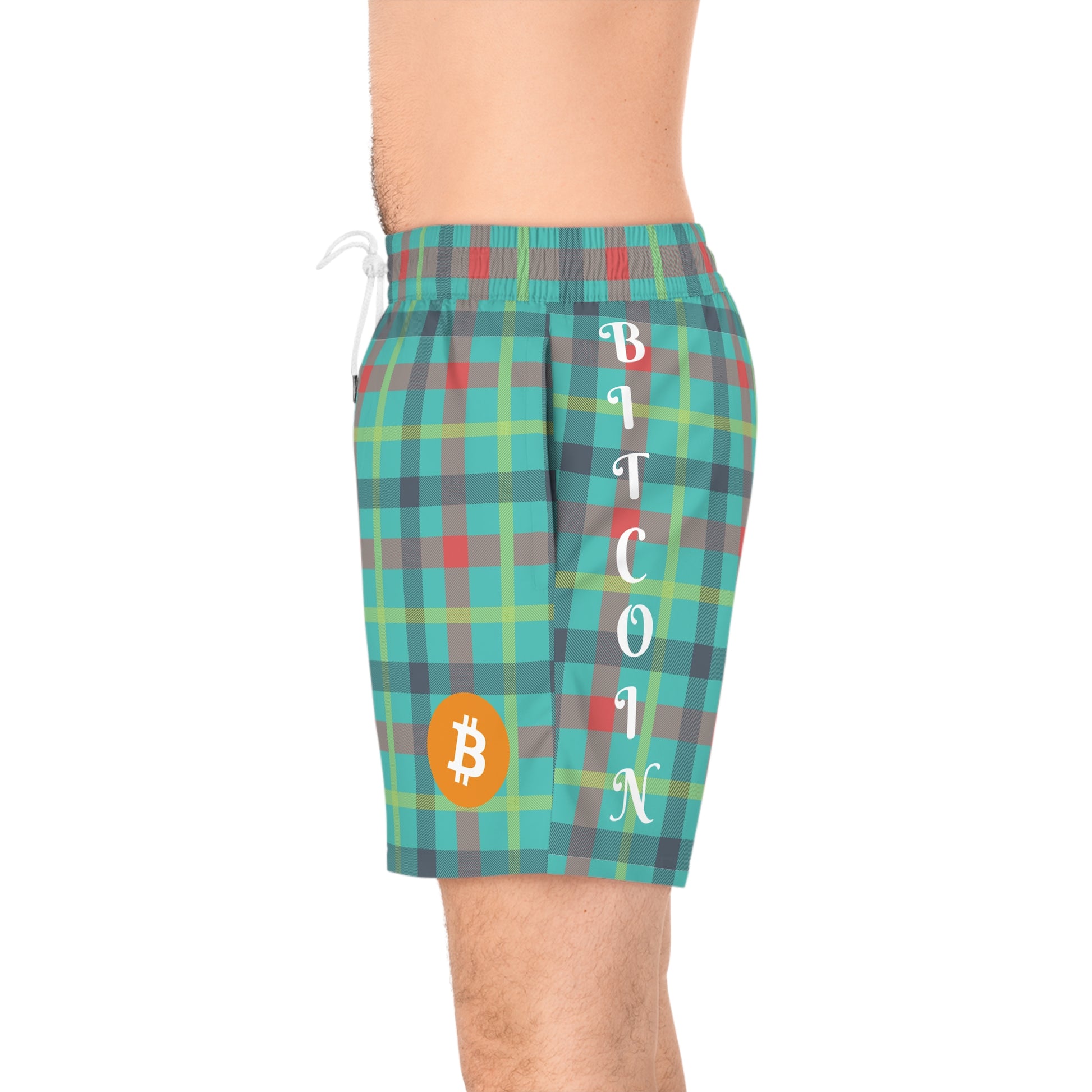 Bitcoin Tartan Ocean Swim Trunk In N Out Crypto