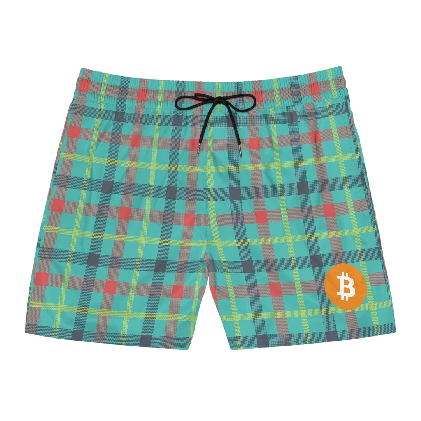 Bitcoin Tartan Ocean Swim Trunk In N Out Crypto