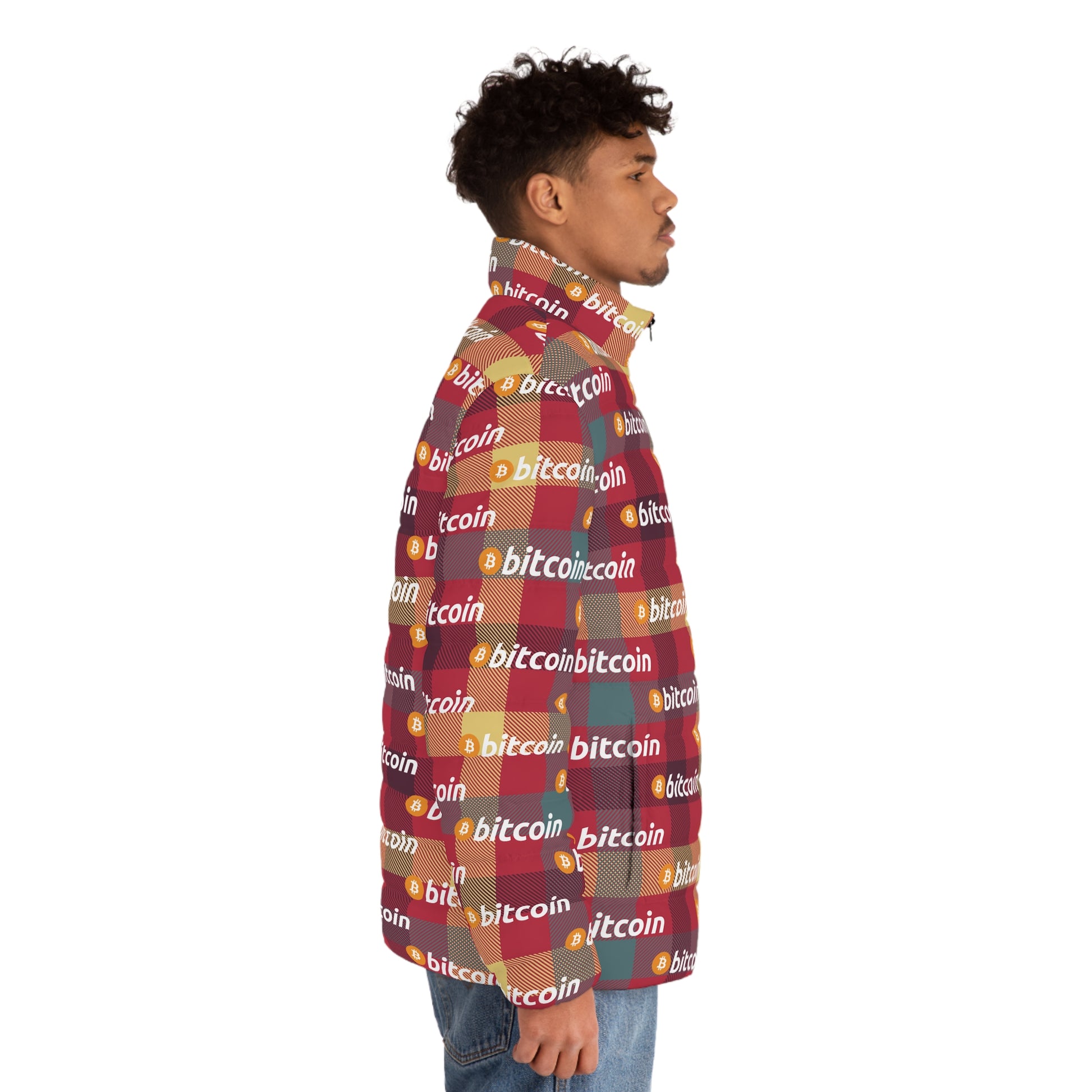 Bitcoin Tartan London Puffer Jacket InNOutCrypto