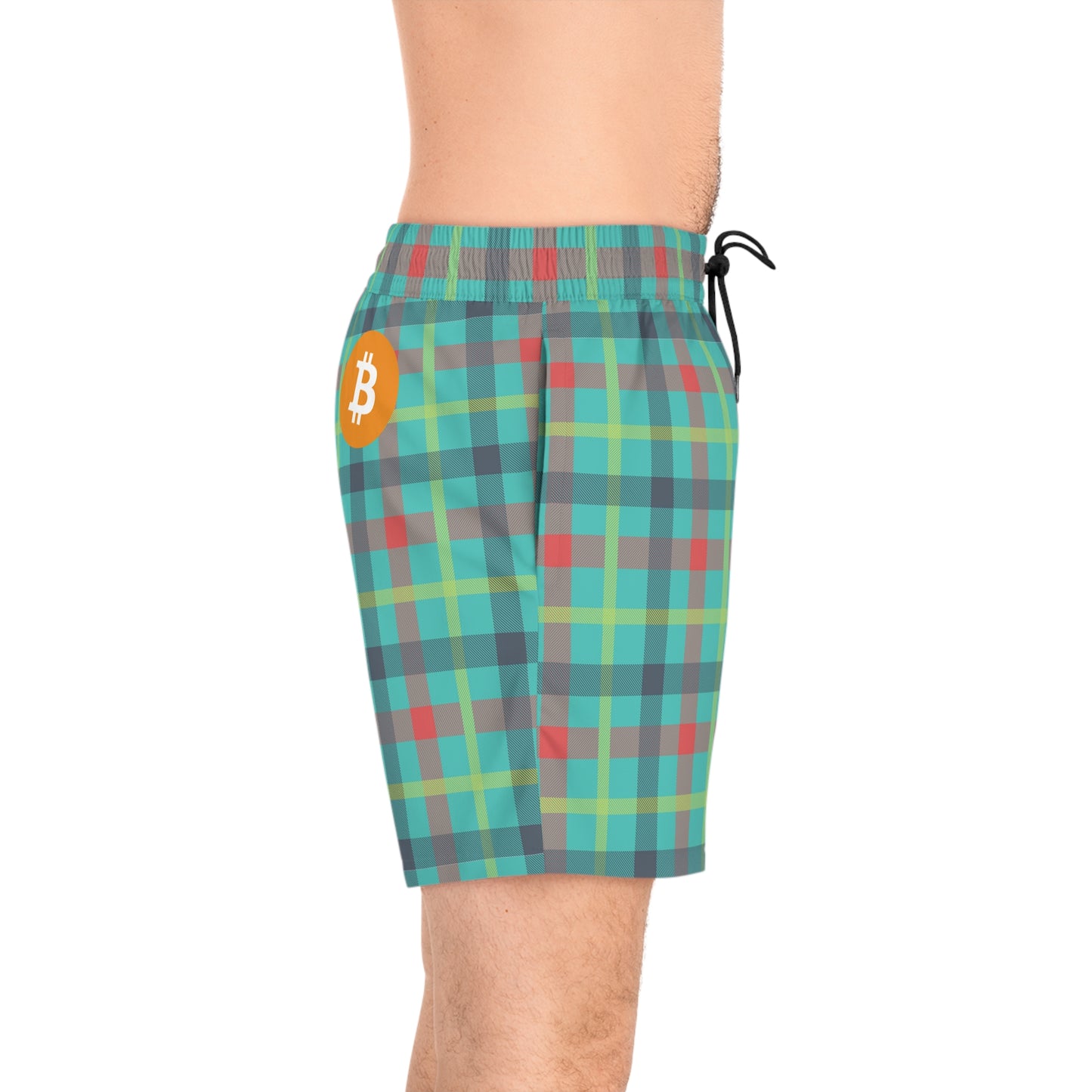 Bitcoin Tartan Ocean Swim Trunk In N Out Crypto