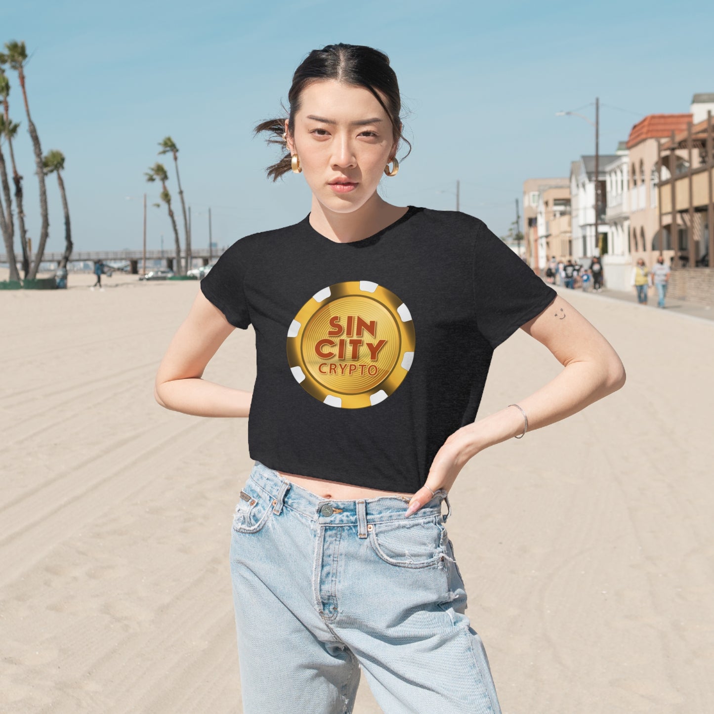 Sin City Crypto Cropped T-Shirt