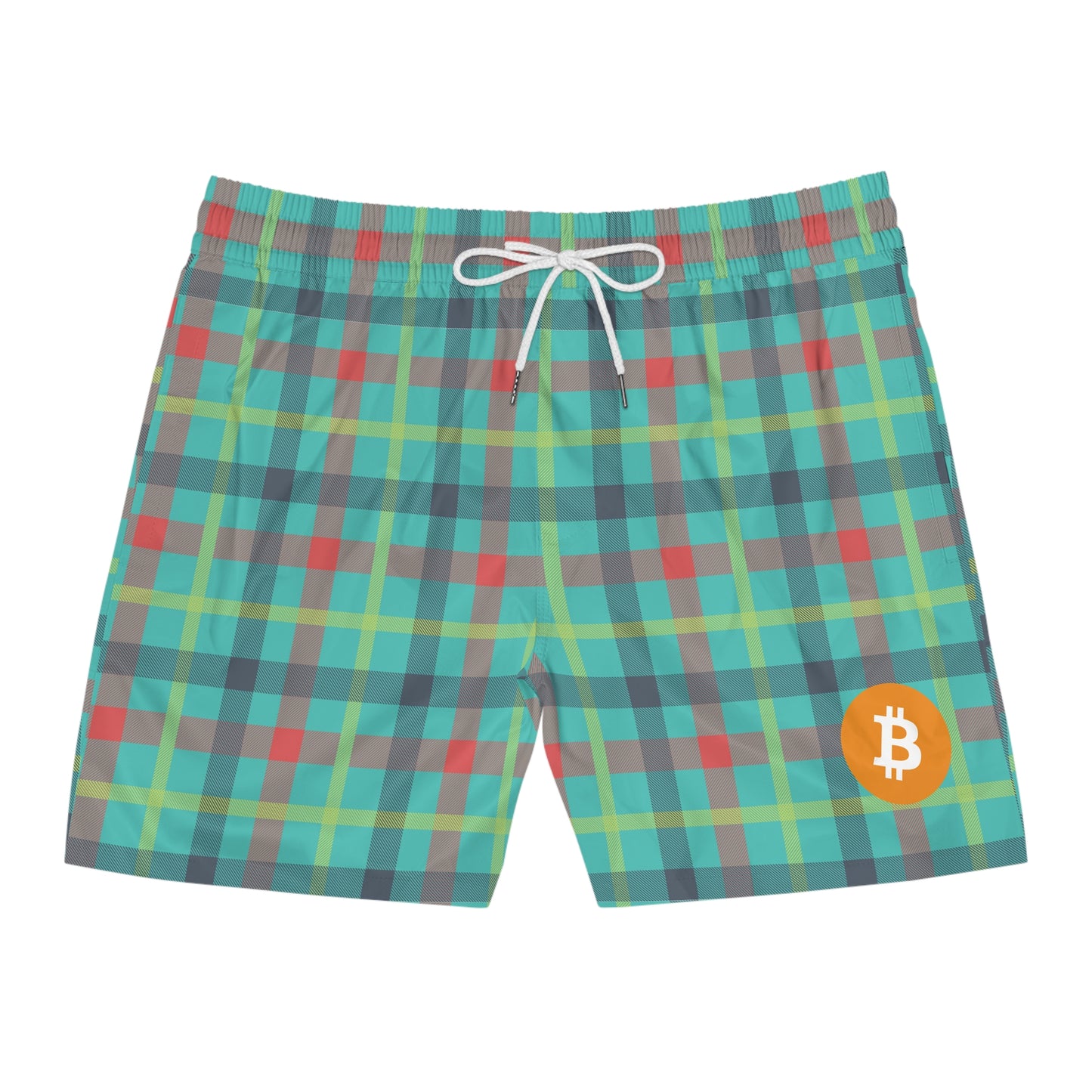 Bitcoin Tartan Ocean Swim Trunk In N Out Crypto