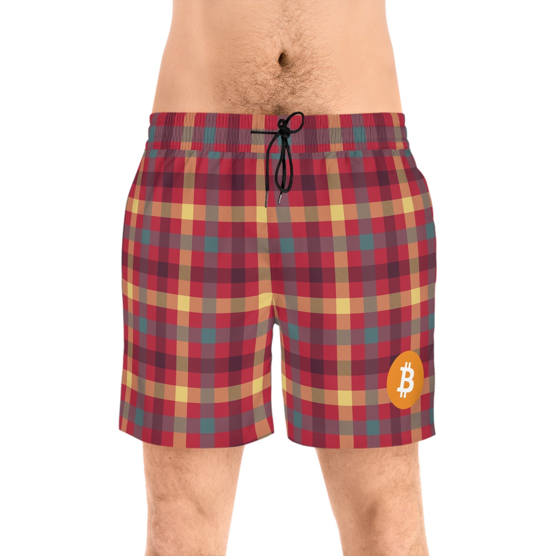 Bitcoin Tartan Swim Trunk In N Out Crypto