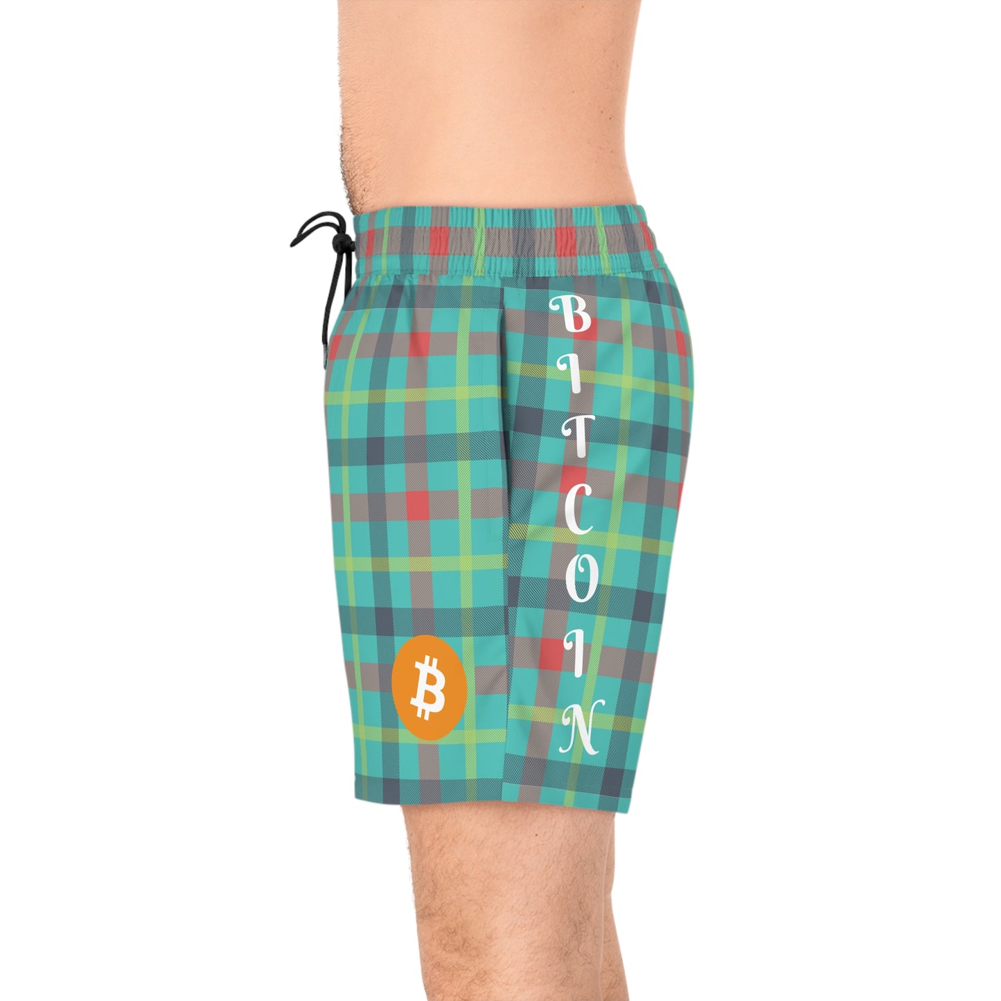 Bitcoin Tartan Ocean Swim Trunk In N Out Crypto