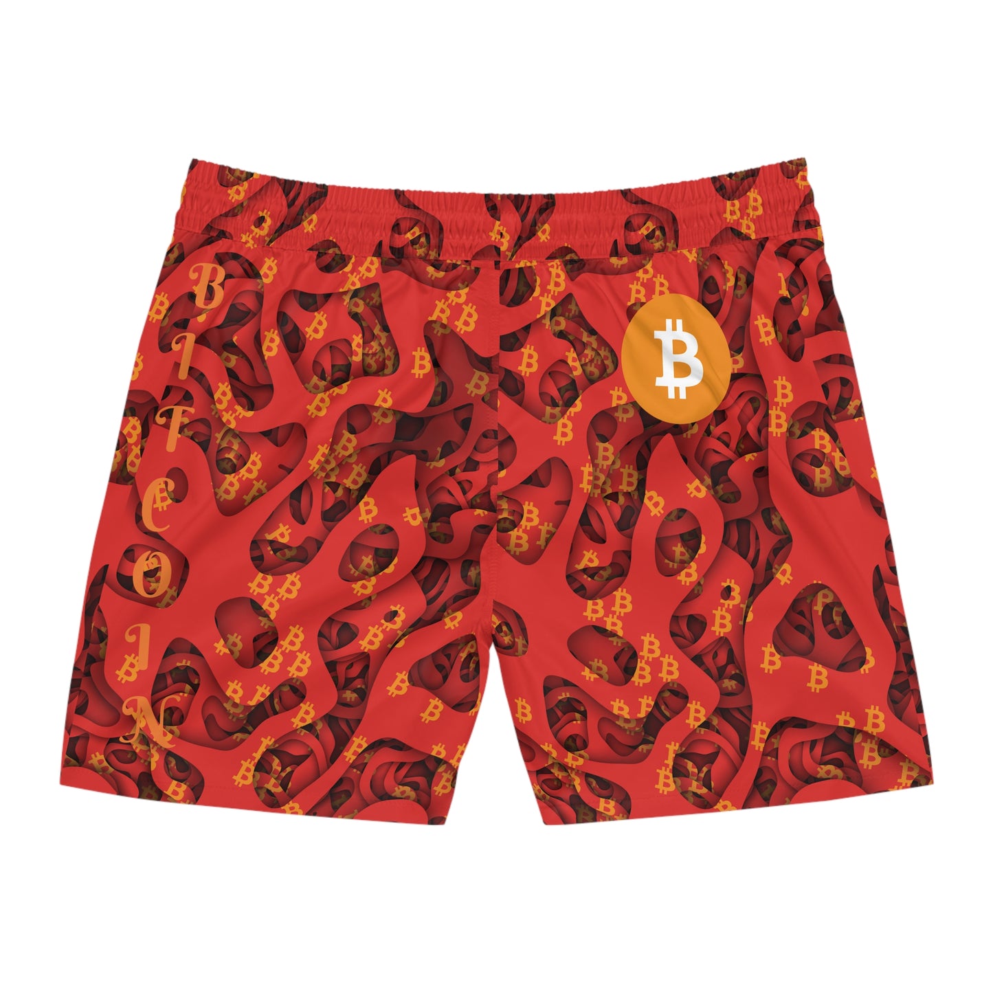 Bitcoin Abstract Red Swim Trunk In N Out Crypto