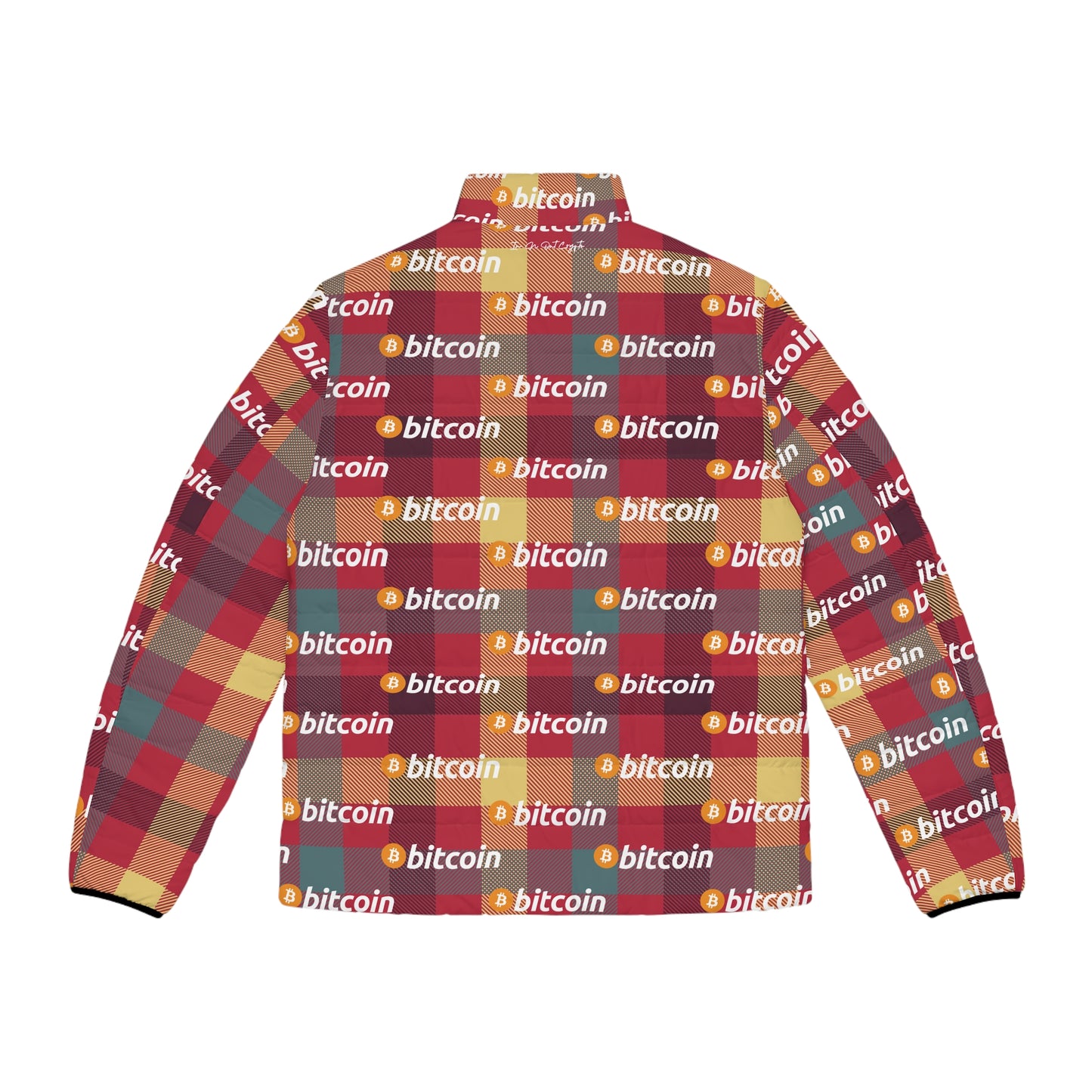 Bitcoin Tartan London Puffer Jacket InNOutCrypto