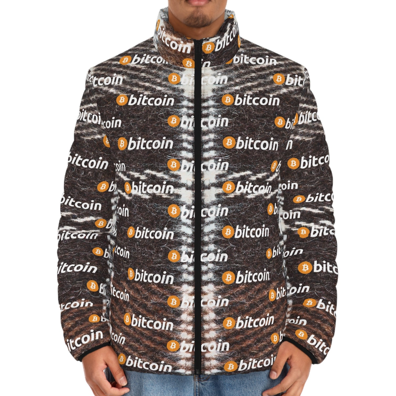 Bitcoin Plaid Puffer Jacket InNOutCrypto