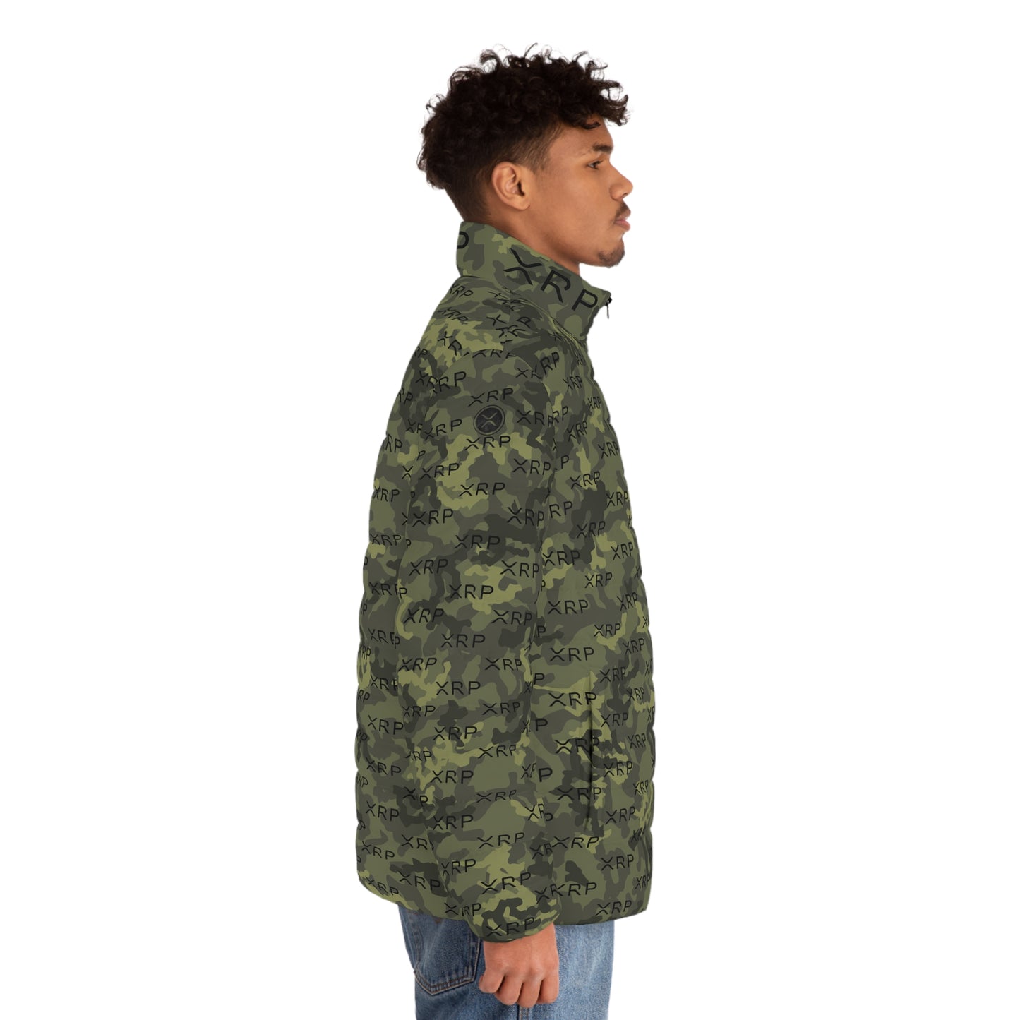 Xrp Army Camouflage Puffer Jacket Printify