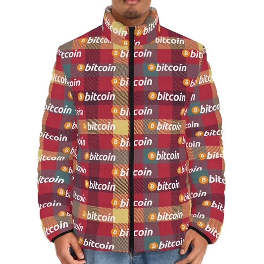 Bitcoin Tartan London Puffer Jacket InNOutCrypto