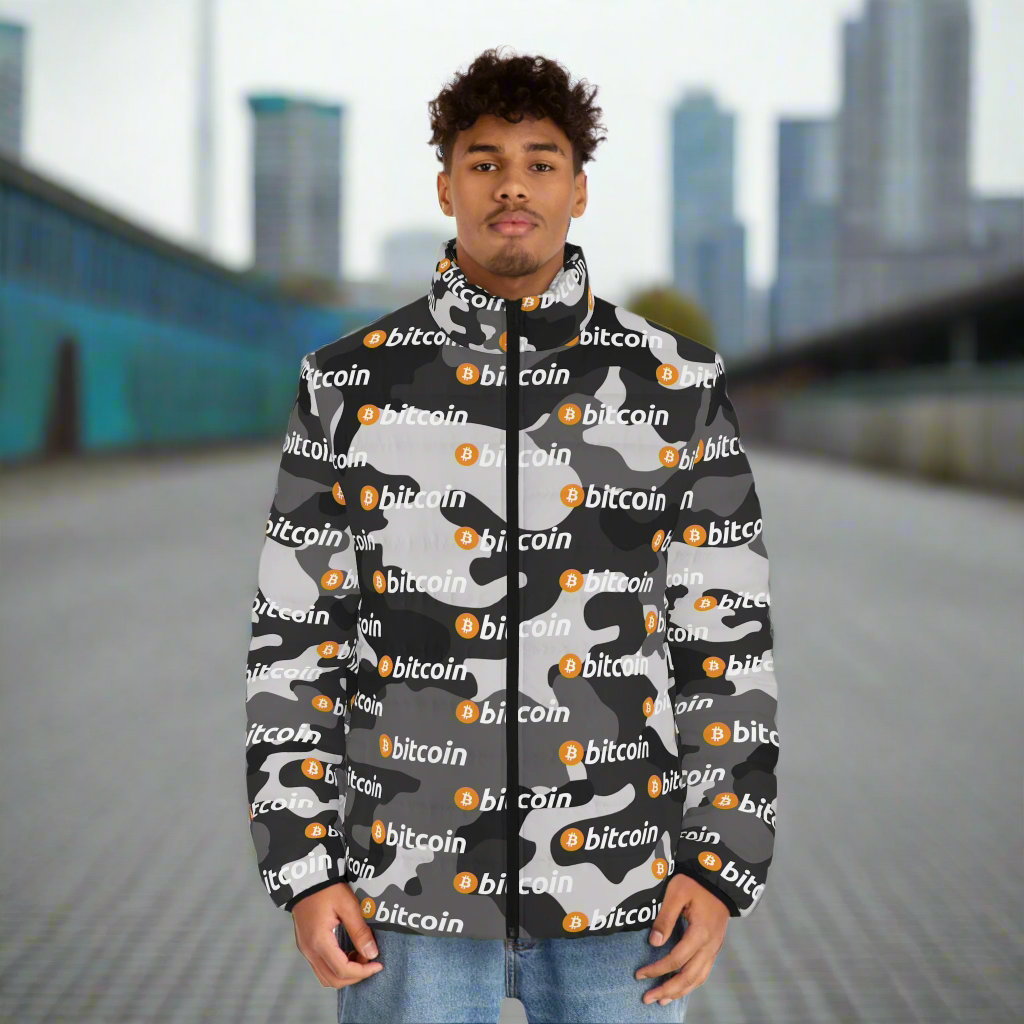 Bitcoin Camo Puffer Jacket Innoutcrypto