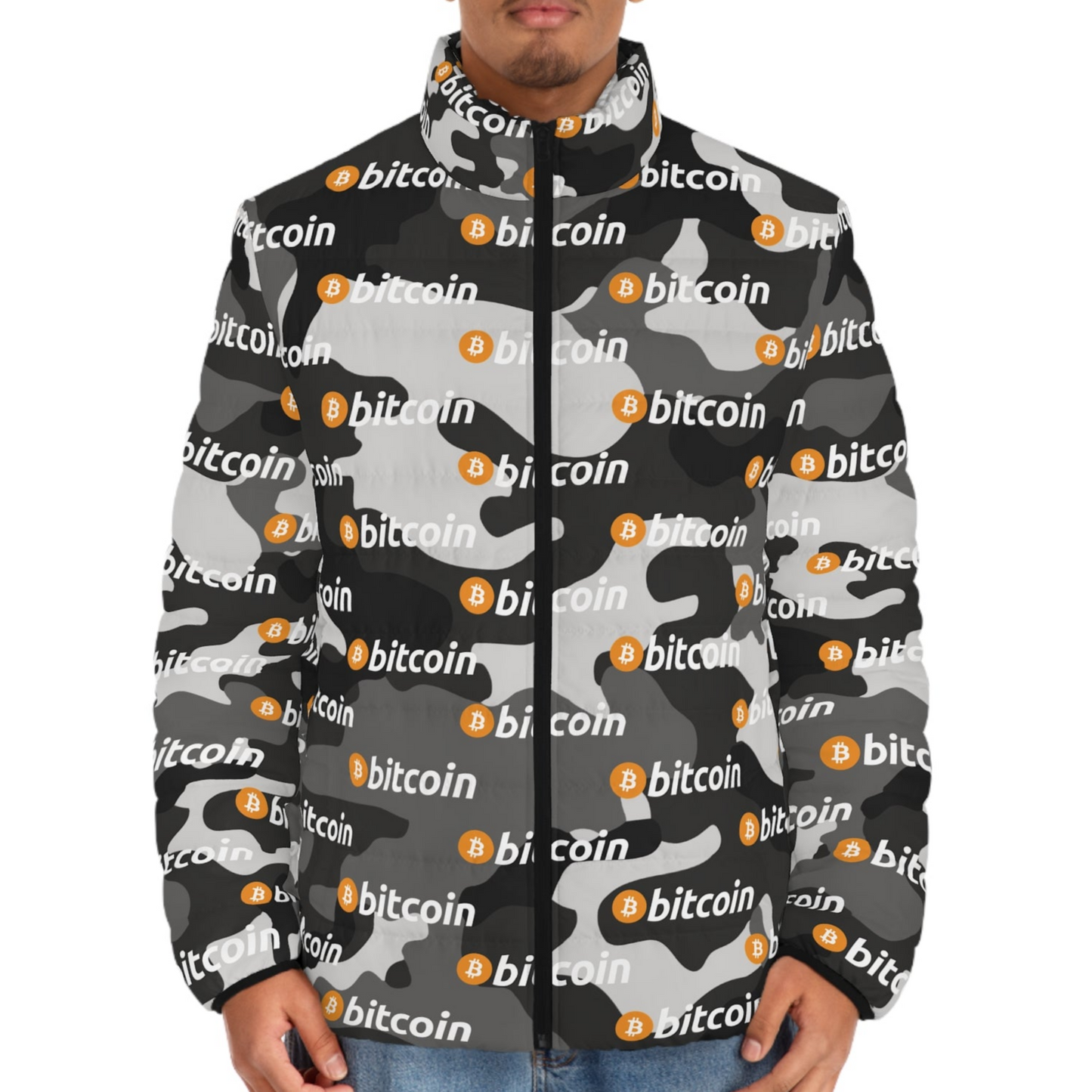 Bitcoin Camo Puffer Jacket Innoutcrypto