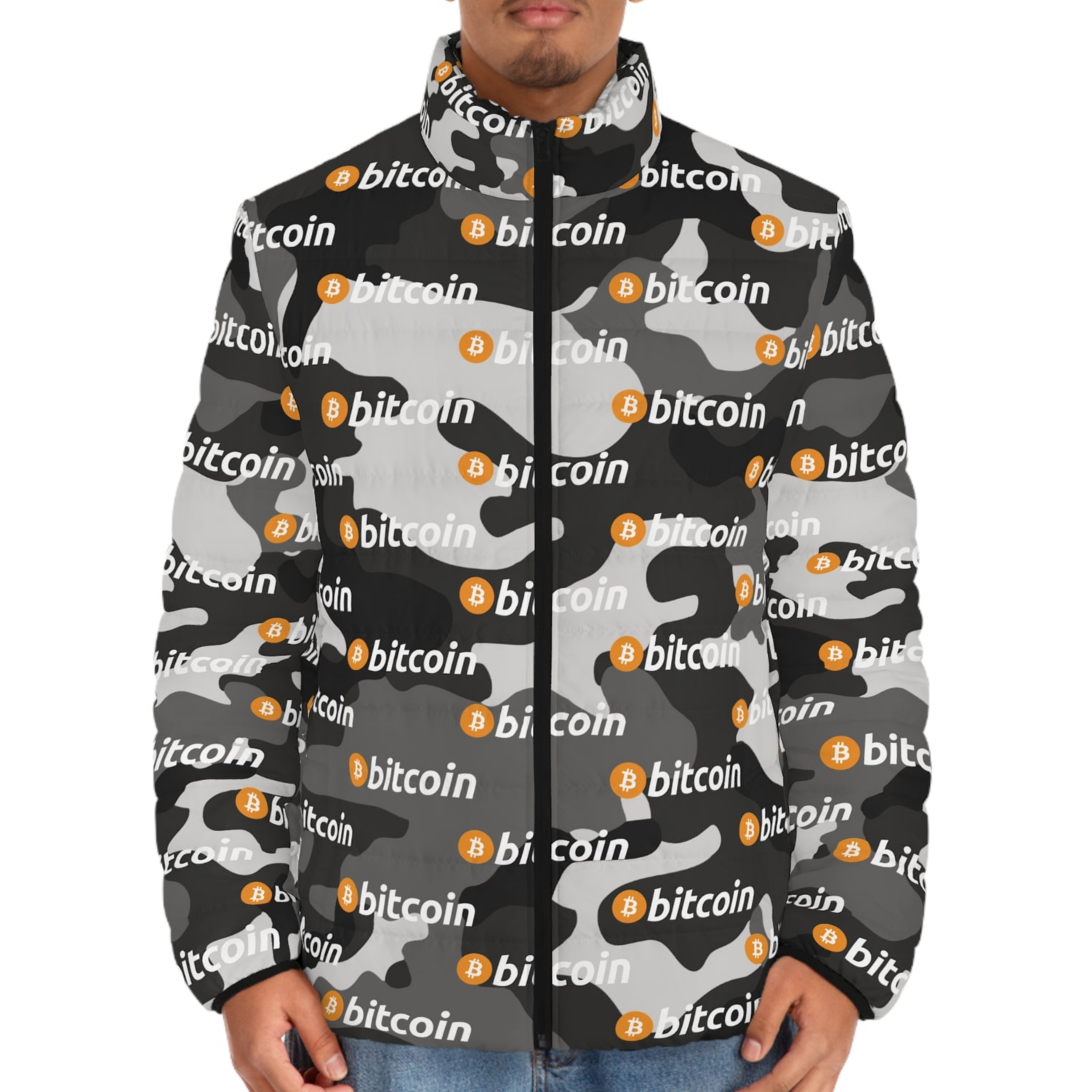 Bitcoin Camo Puffer Jacket Innoutcrypto