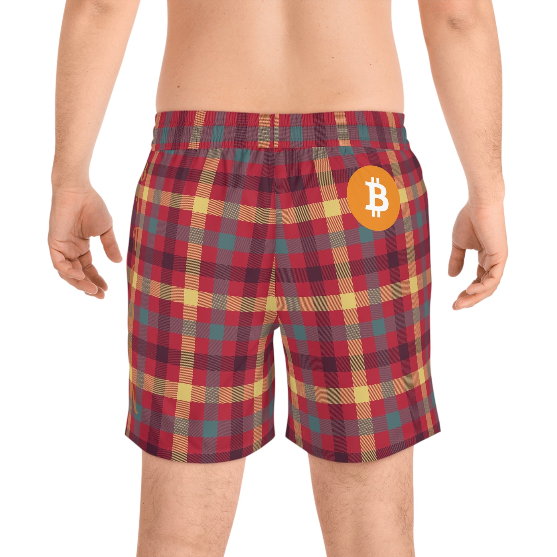 Bitcoin Tartan Swim Trunk In N Out Crypto