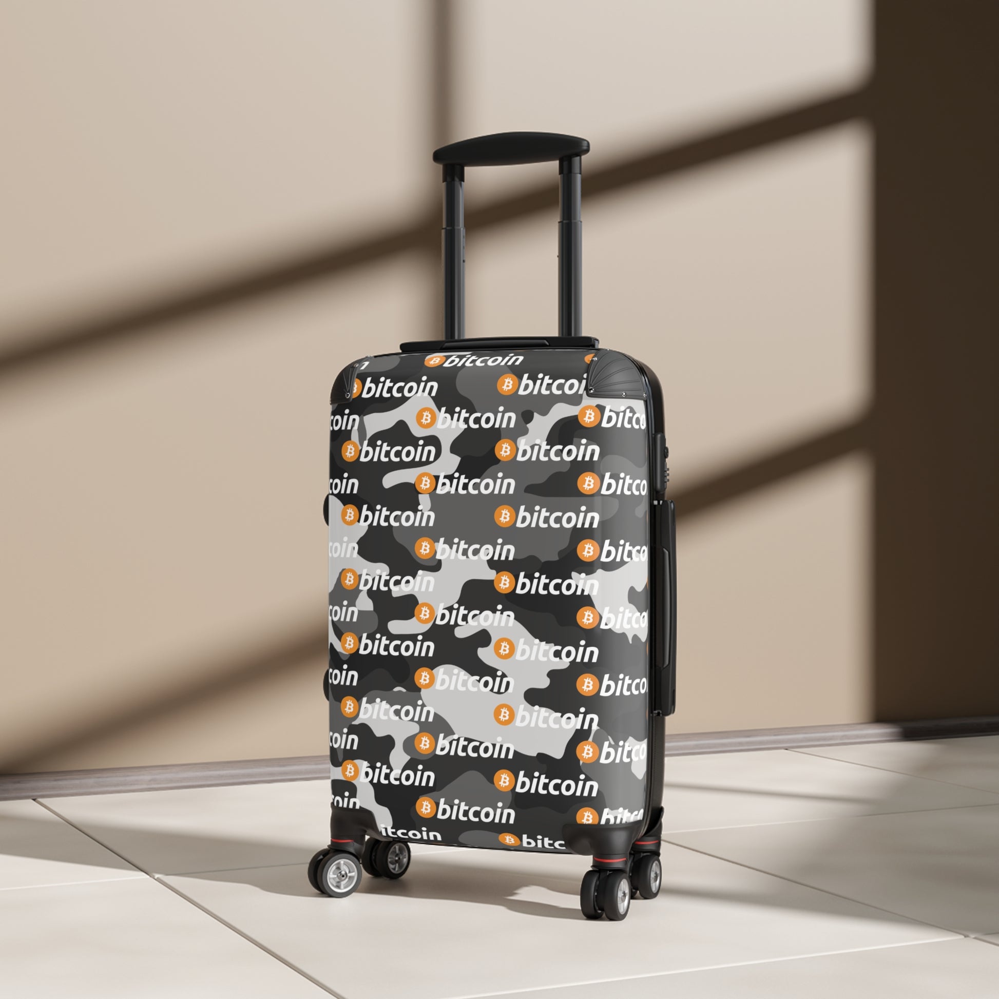 Bitcoin Urban Camo Suitcase Printify