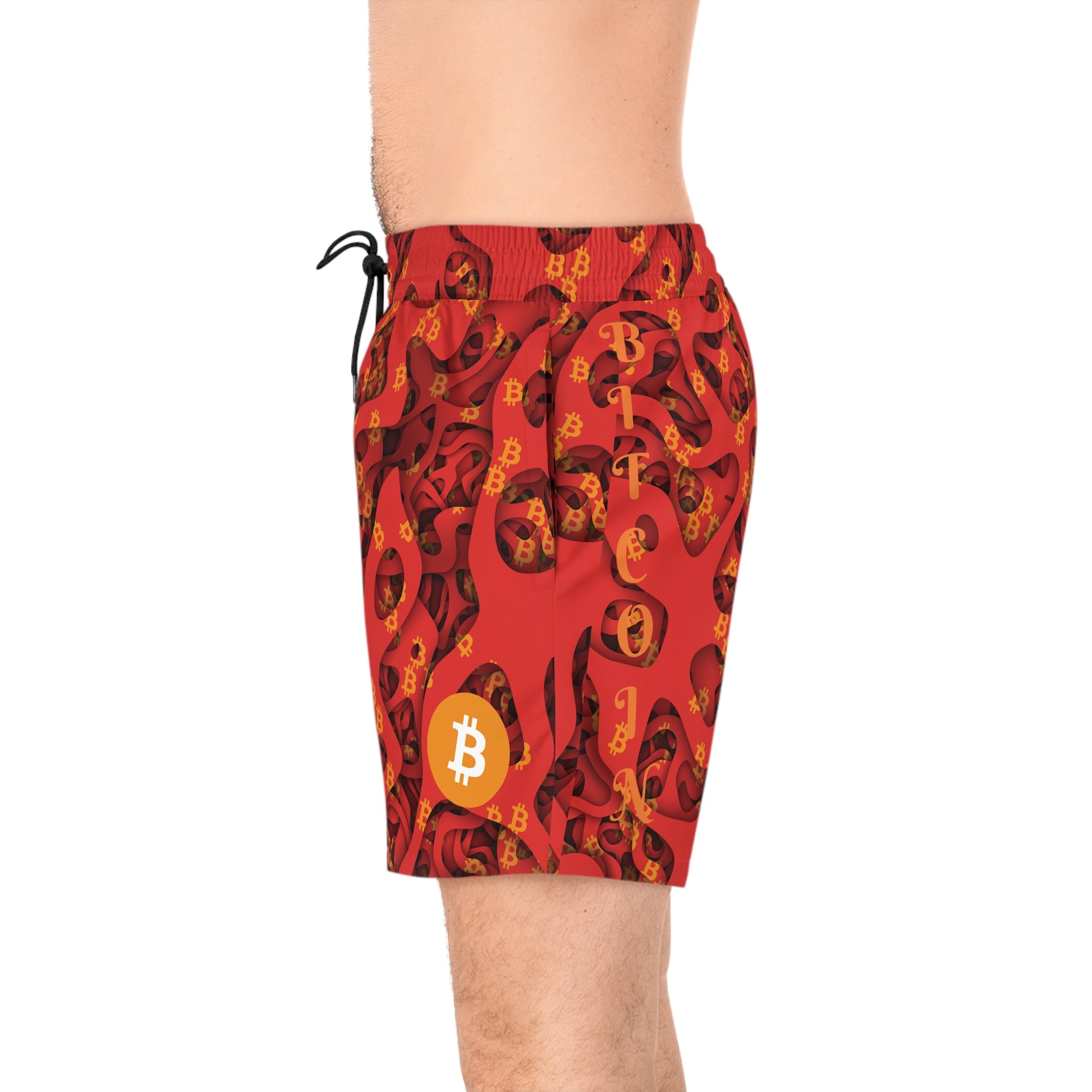 Bitcoin Abstract Red Swim Trunk In N Out Crypto