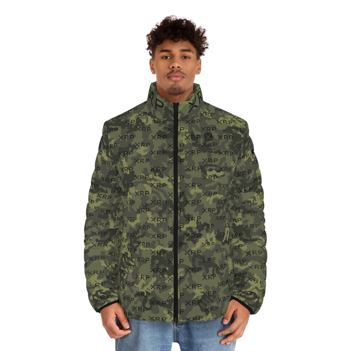 Xrp Army Camouflage Puffer Jacket Printify