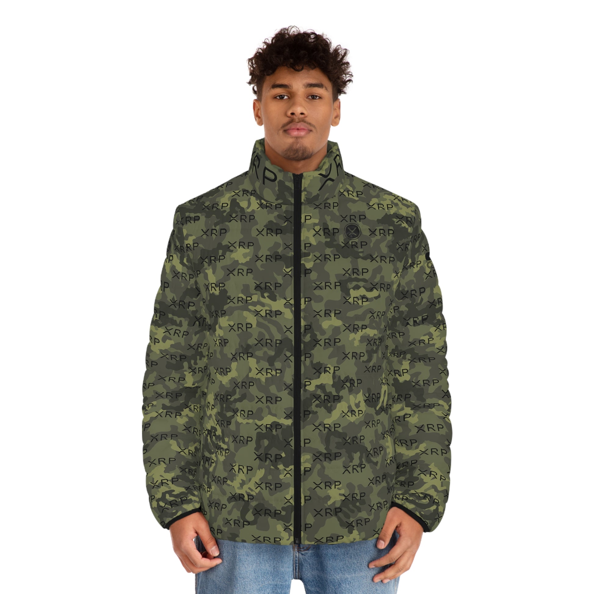 Xrp Army Camouflage Puffer Jacket Printify