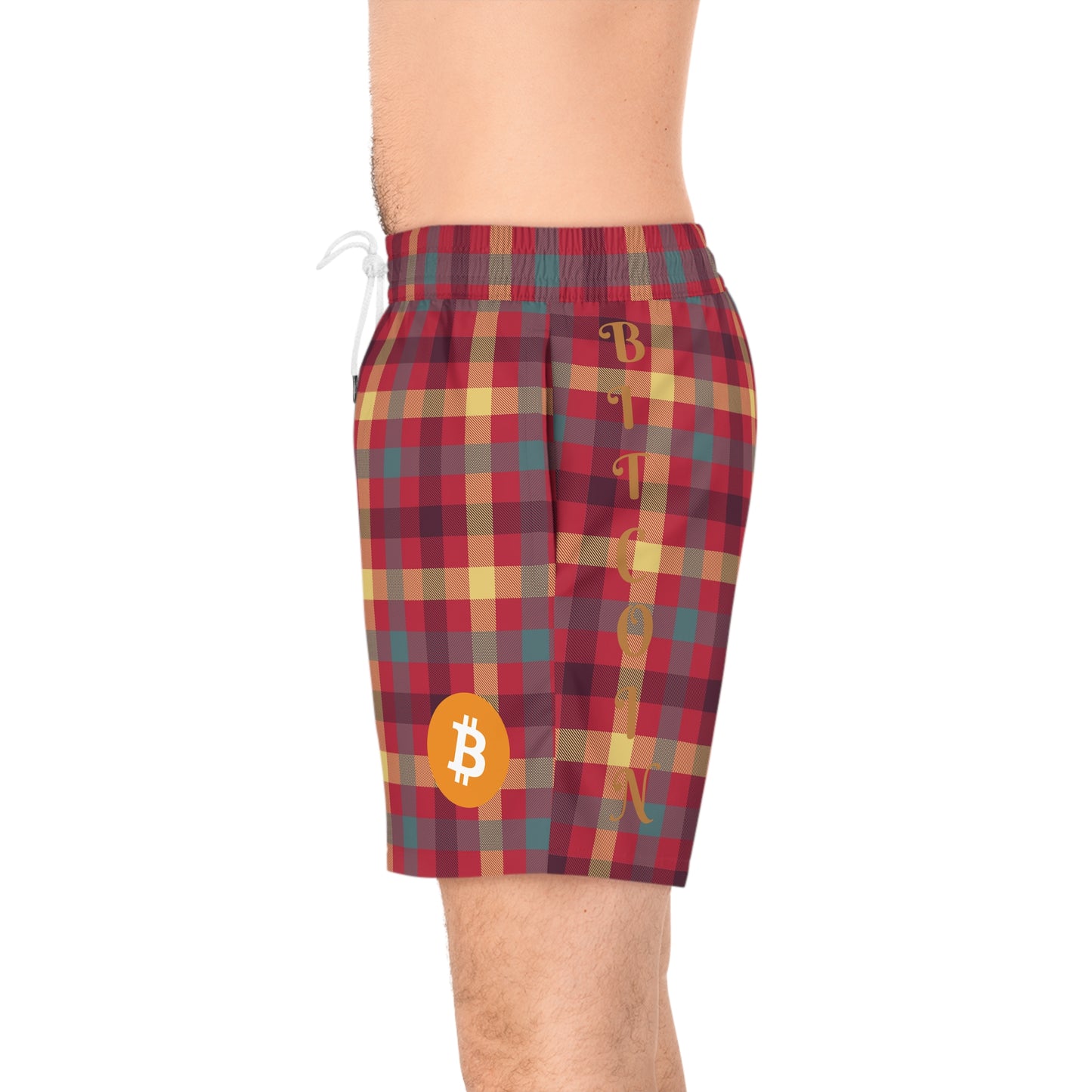 Bitcoin Tartan Swim Trunk In N Out Crypto