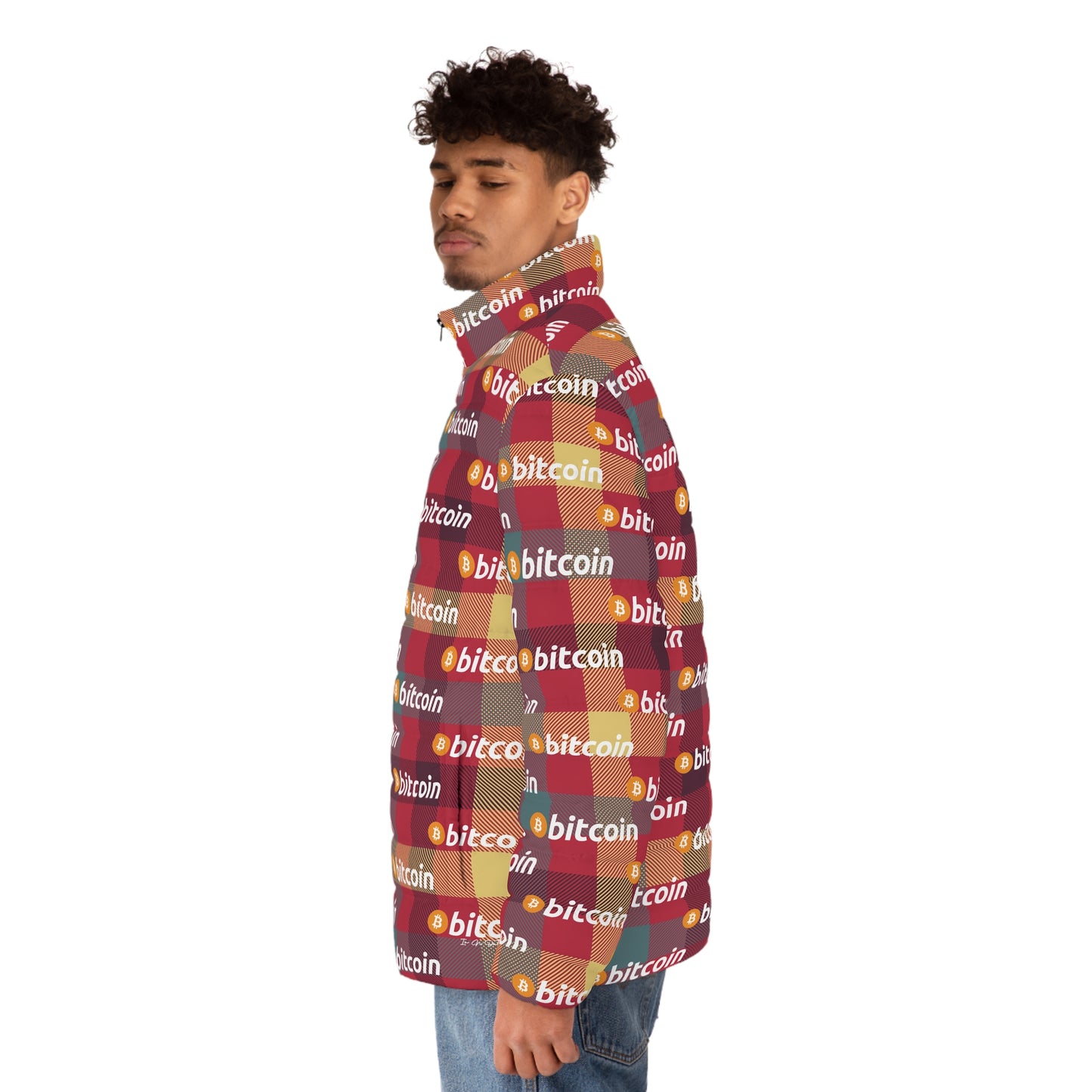 Bitcoin Tartan London Puffer Jacket InNOutCrypto