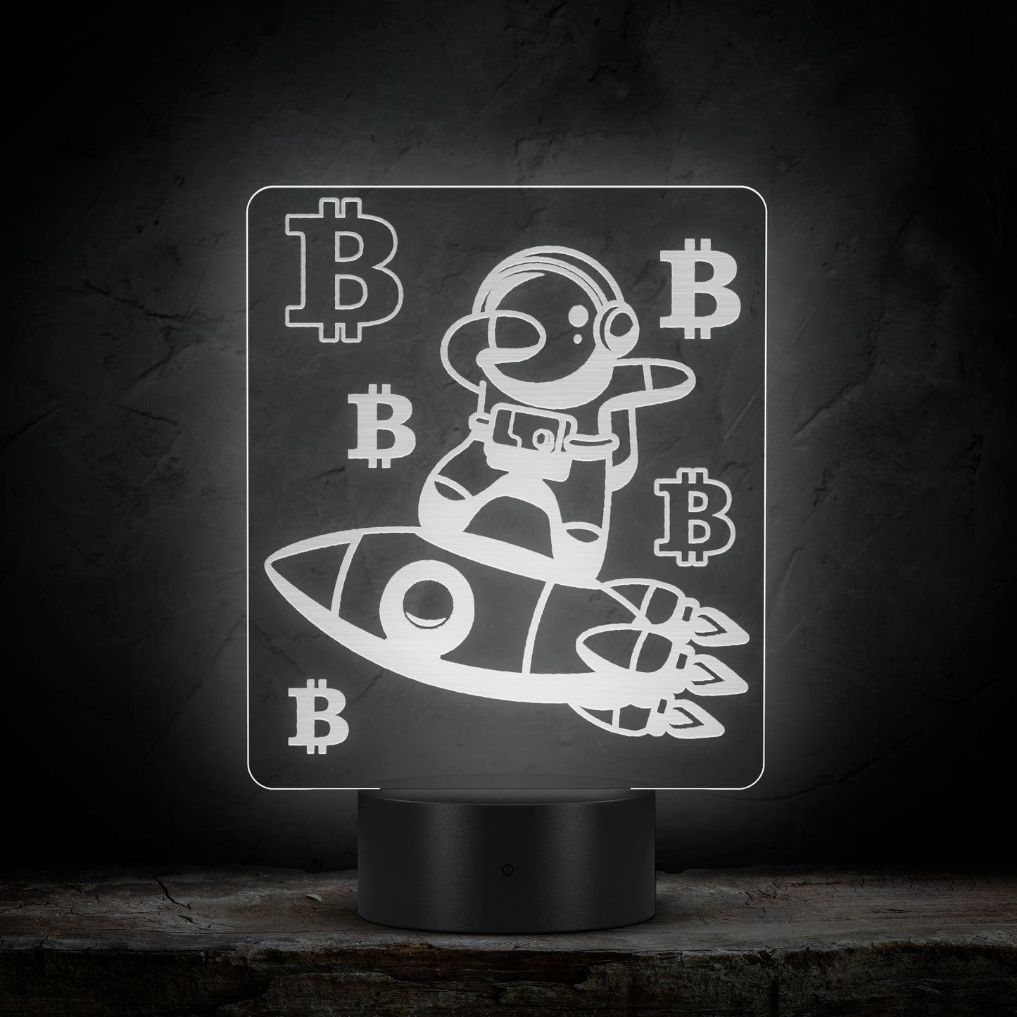 Bitcoin To The Moon Led Sign