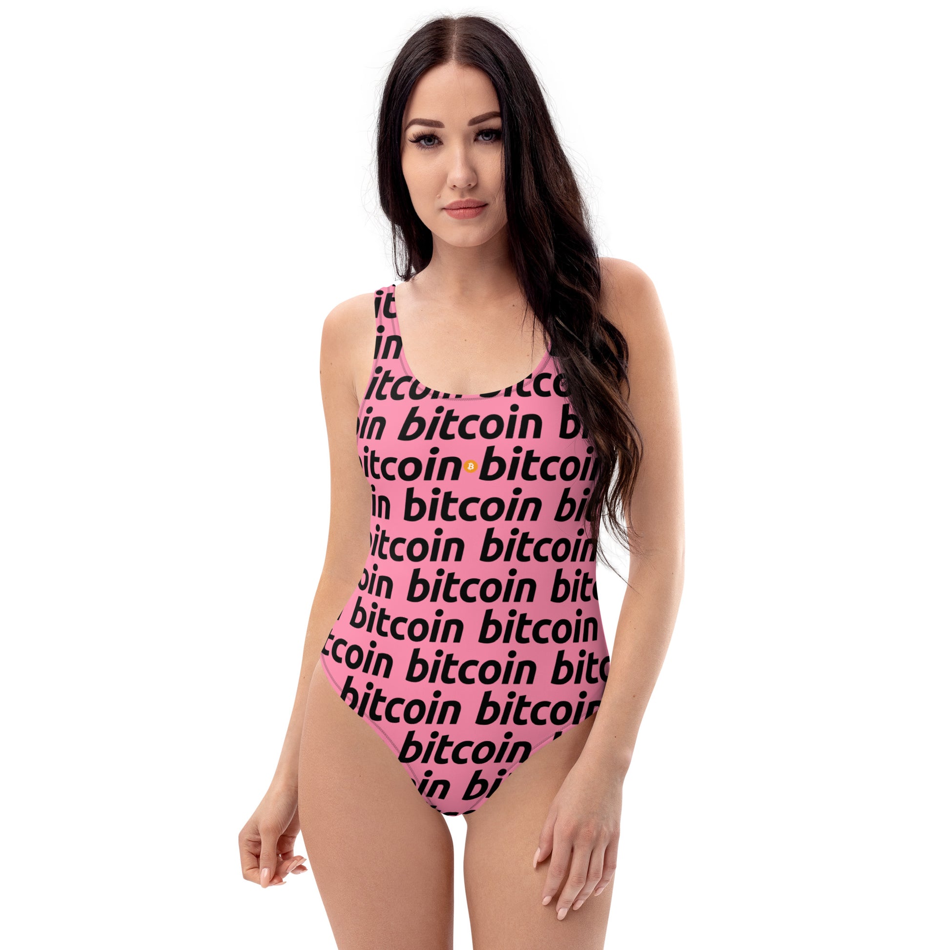 Bitcoin Rosa Swimsuit printful