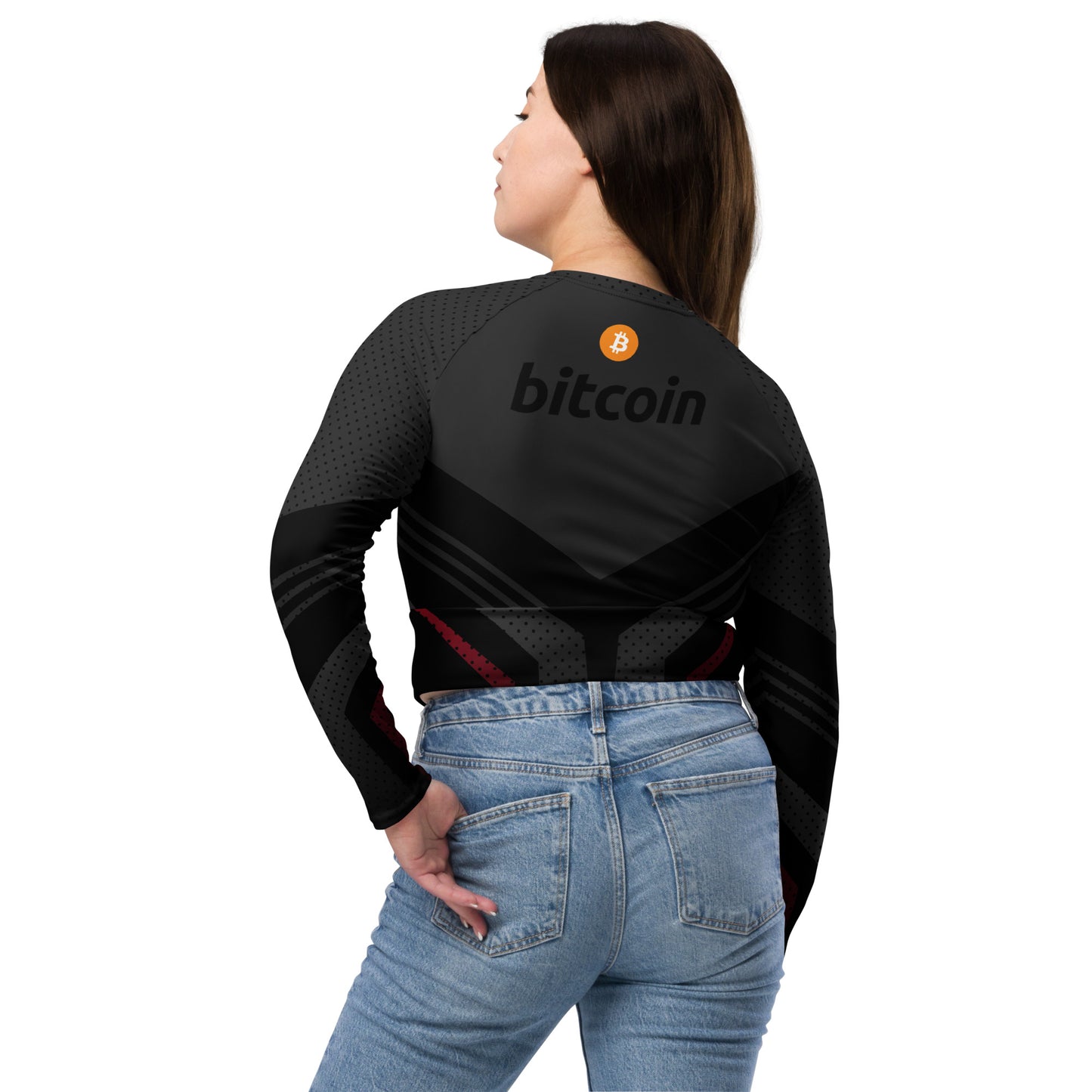 Bitcoin Rider Long-Sleeve Crop Top In N Out Crypto