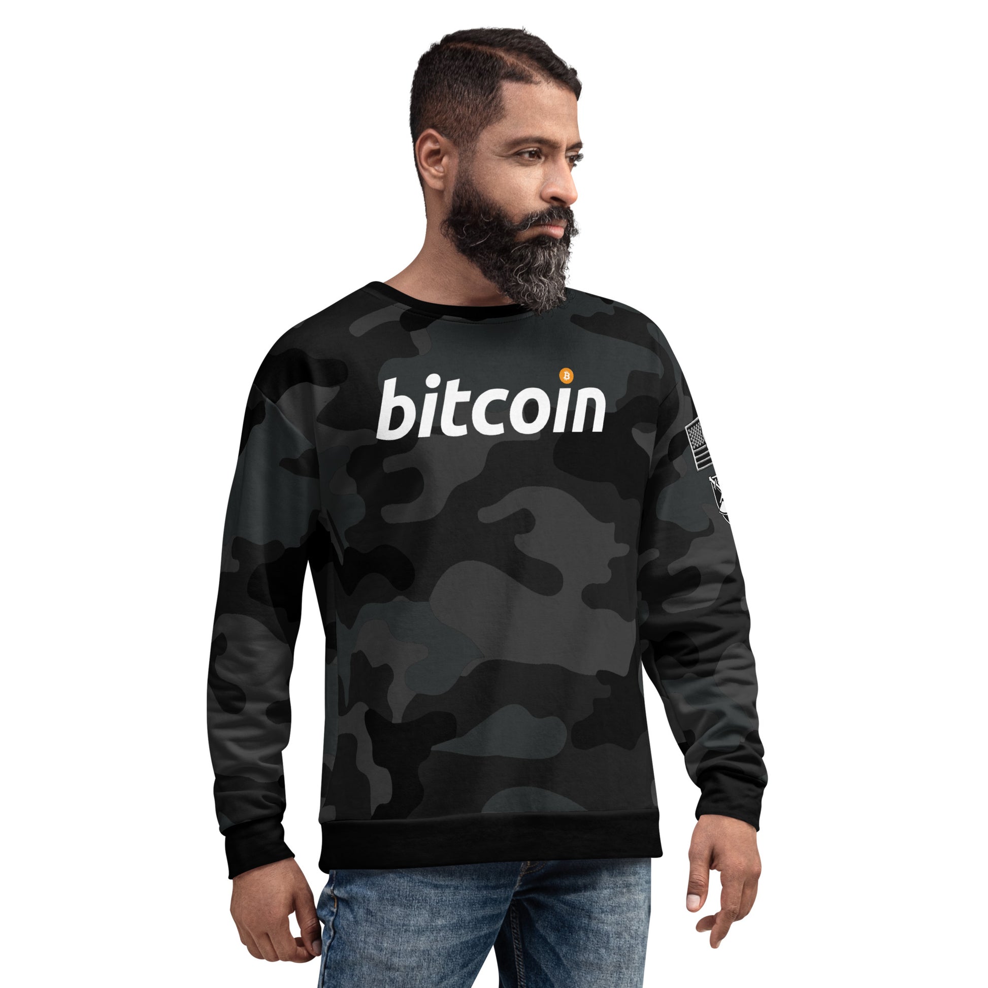 Bitcoin Dark Camo Sweatshirt printful