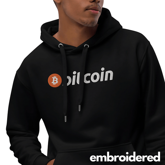 Bitcoin Embroidered Premium Hoodie In N Out Crypto