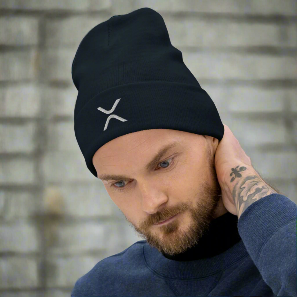 Xrp X White Embroidered Beanie