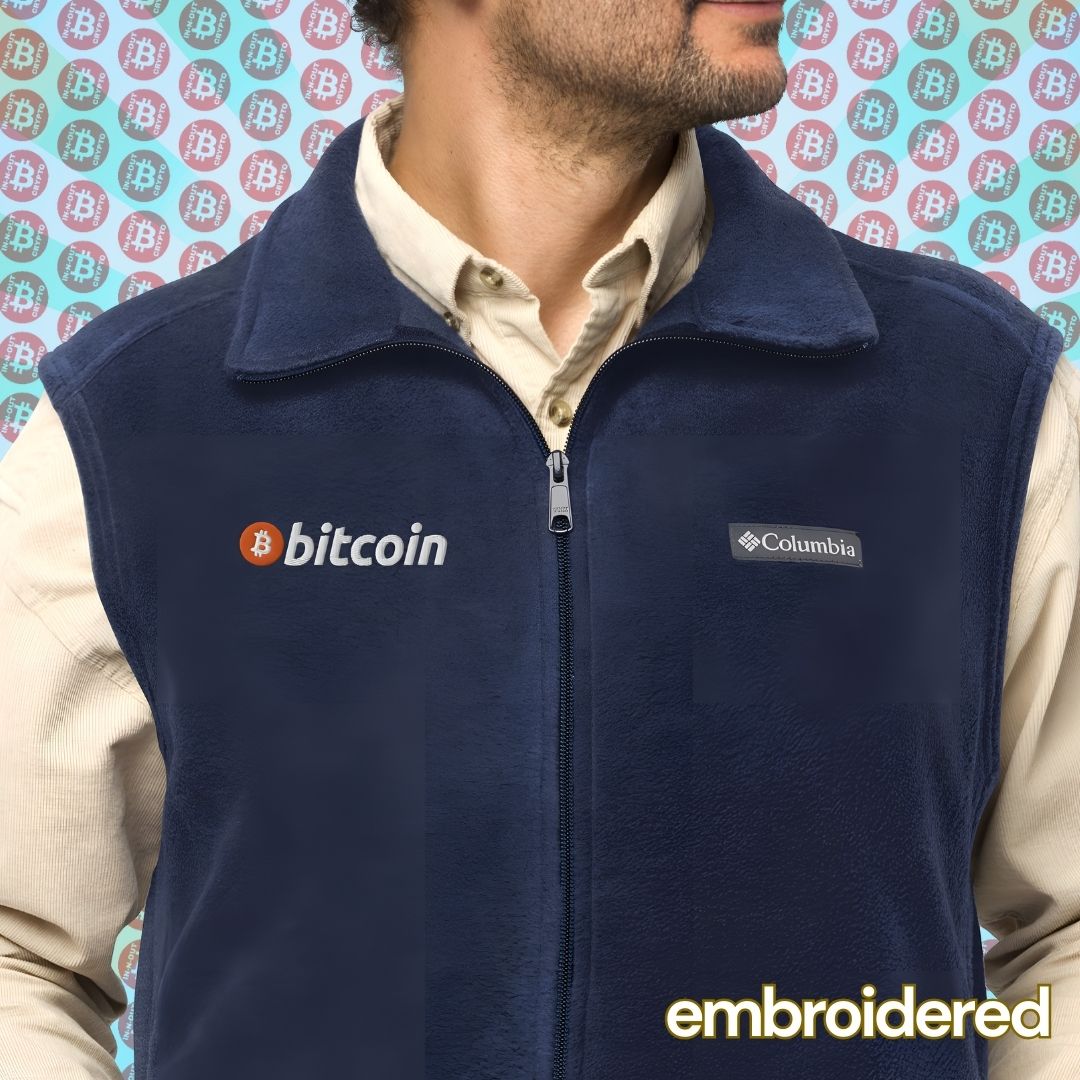 Bitcoin Classic Embroidered Men’s Columbia Fleece Vest InNOutCrypto