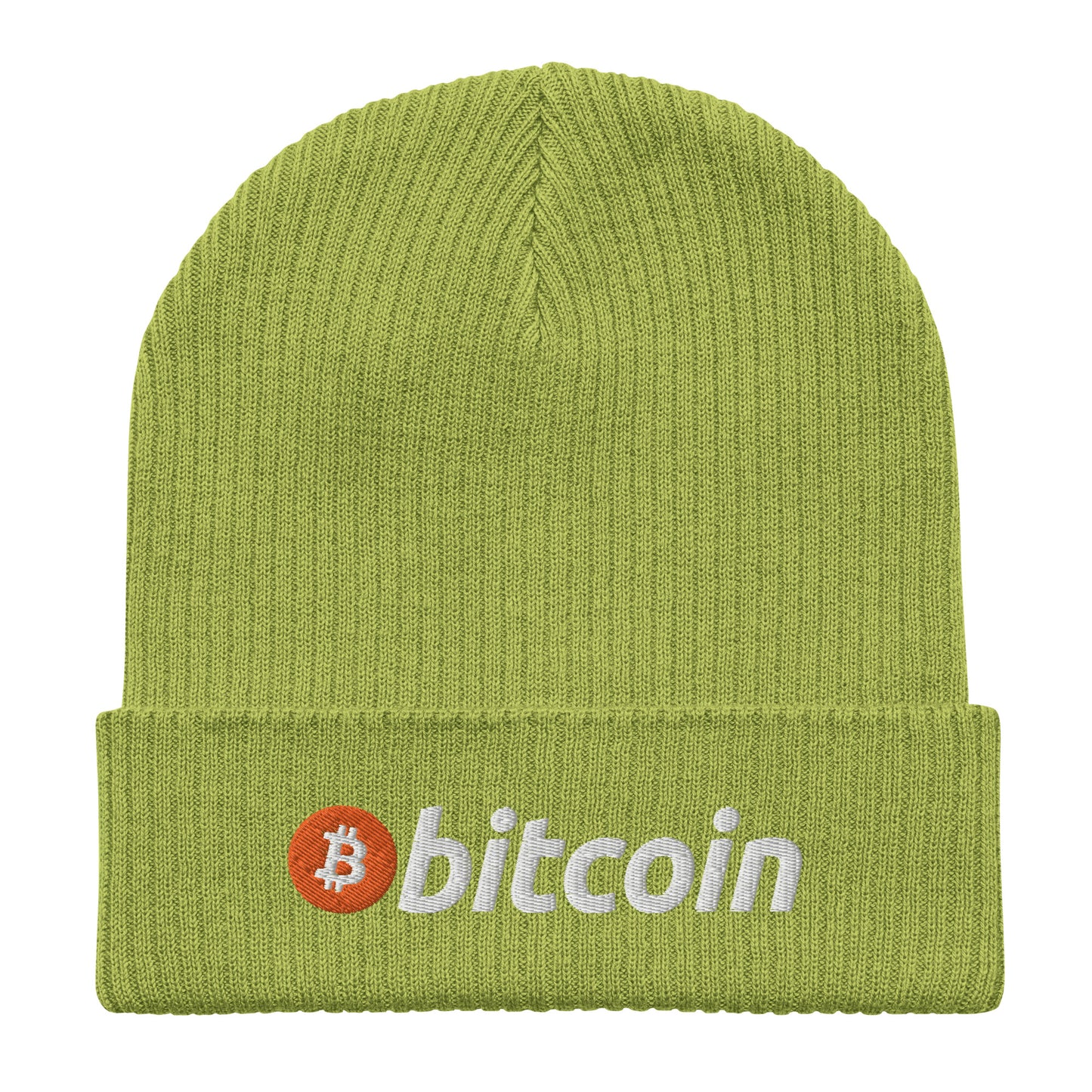 Bitcoin Embroidered Organic Ribbed Knit Beanie InNOutCrypto